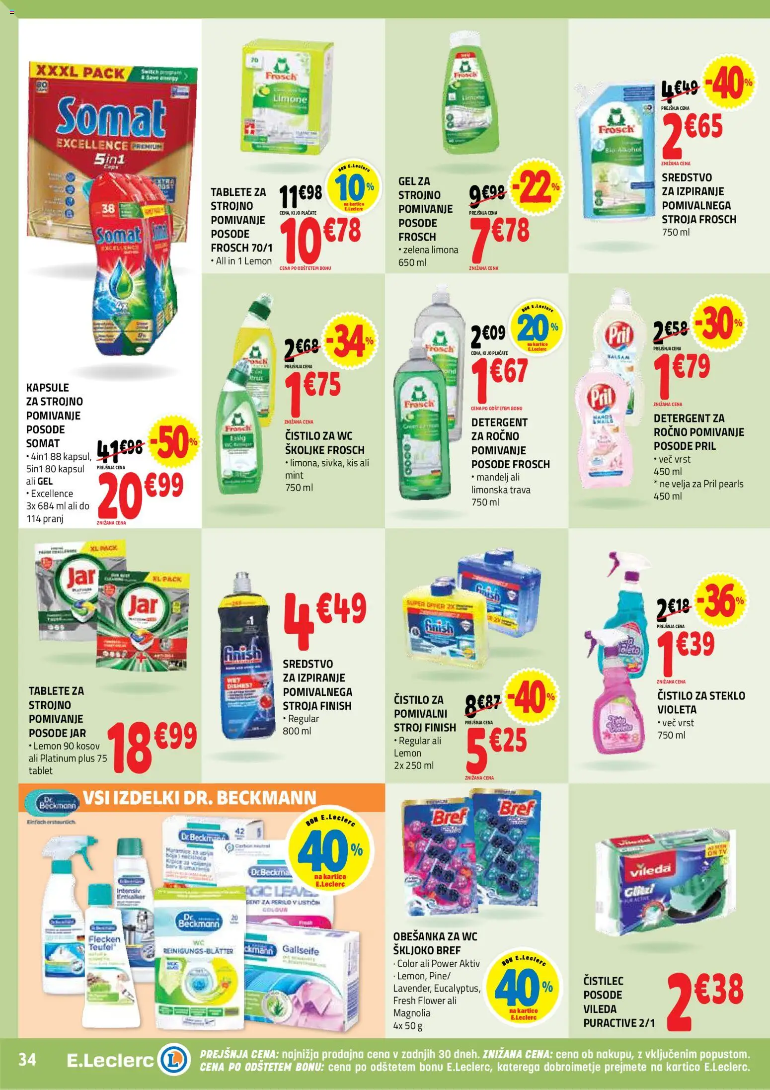 Novi E.leclerc katalog ponudbe – veljaven od 18.02.2026 | Stran: 34 | Izdelki: Školjke, Čistilo za steklo, Kis, Limona