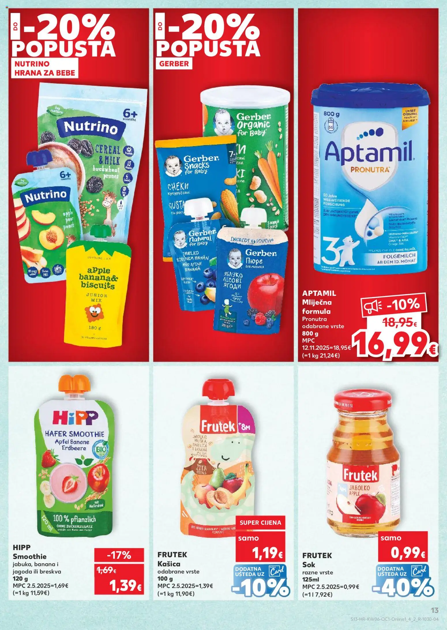 Kaufland HR akciós ujság - amely érvényes a következő dátumtól: 04.02.2026 | Oldal: 13 | Termékek: Banán, Smoothie
