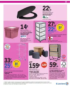 E.Leclerc - Prévisualisation de LOT 3 BOITES DE RANGEMENT FUNNY BOX 30L AVEC COUVERCLE CLIPSÉ, Lot de 3 boîtes de rangement Funny Box 30L avec couvercle clipsé. Dim.: 45 x 37 x 24,5 cm. Coloris: rose Terra. Existe aussi en bleu canard au même prix. valide à partir de 10.03.2026 | Page: 43