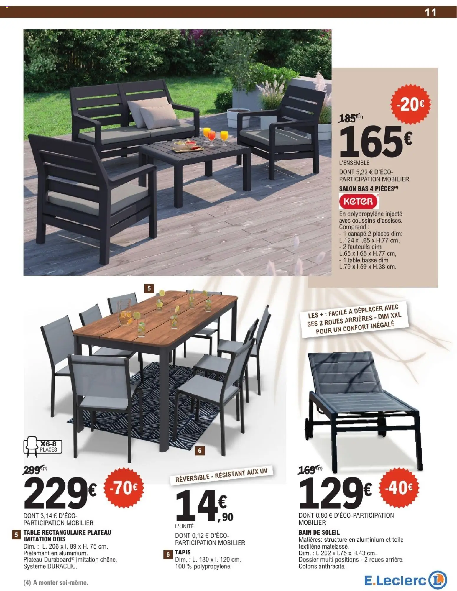 {H1} | Page: 11 | Produits: Plateau, Bain de soleil, Canapé, Tapis