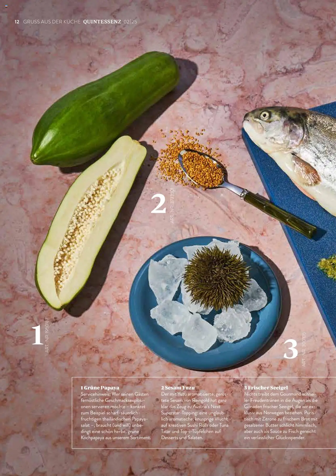 Transgourmet Quintessenz 02 | 2025 gültig ab 02.06.2025 | Seite: 14 | Produkte: Tisch, Butter, Brot, Fisch