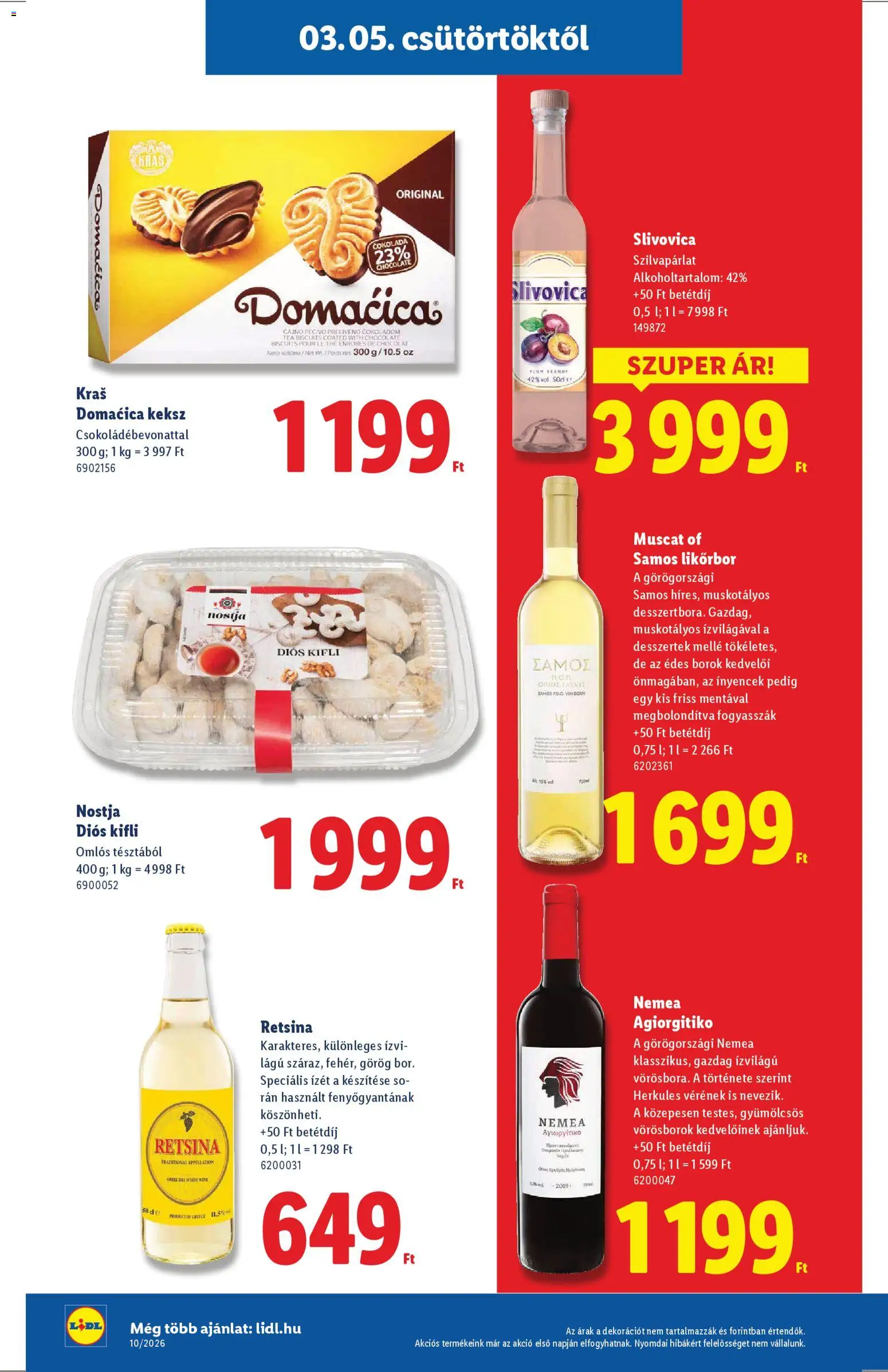 Lidl akciós ujság - amely érvényes a következő dátumtól: 05.03.2026 | Oldal: 22 | Termékek: Kifli, Desszertek, Tea, Keksz