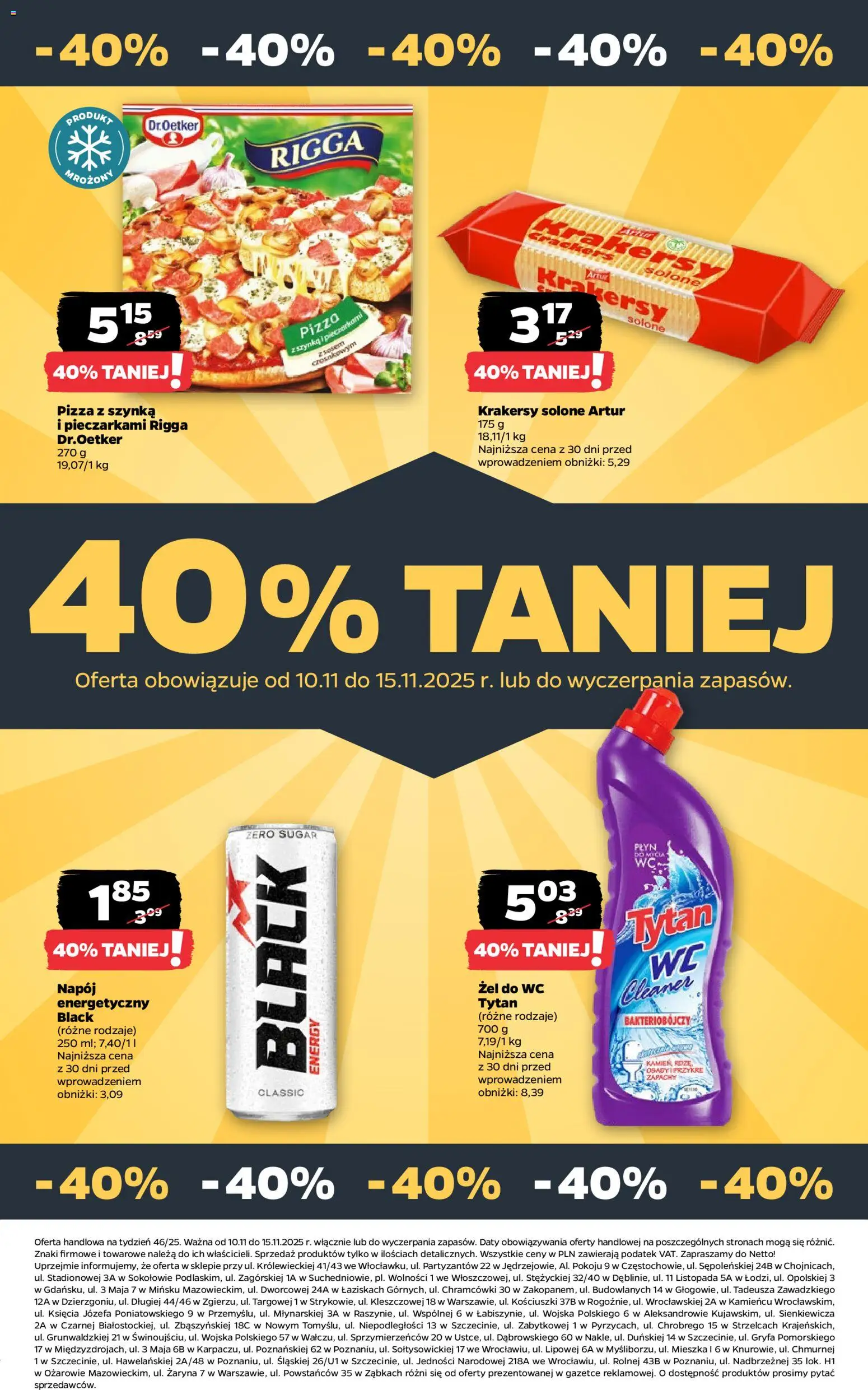 Netto gazetka - Spożywcza od 10.11.2025 | Strona: 27 | Produkty: Cleaner, Szynka, Krakersy, Pizza