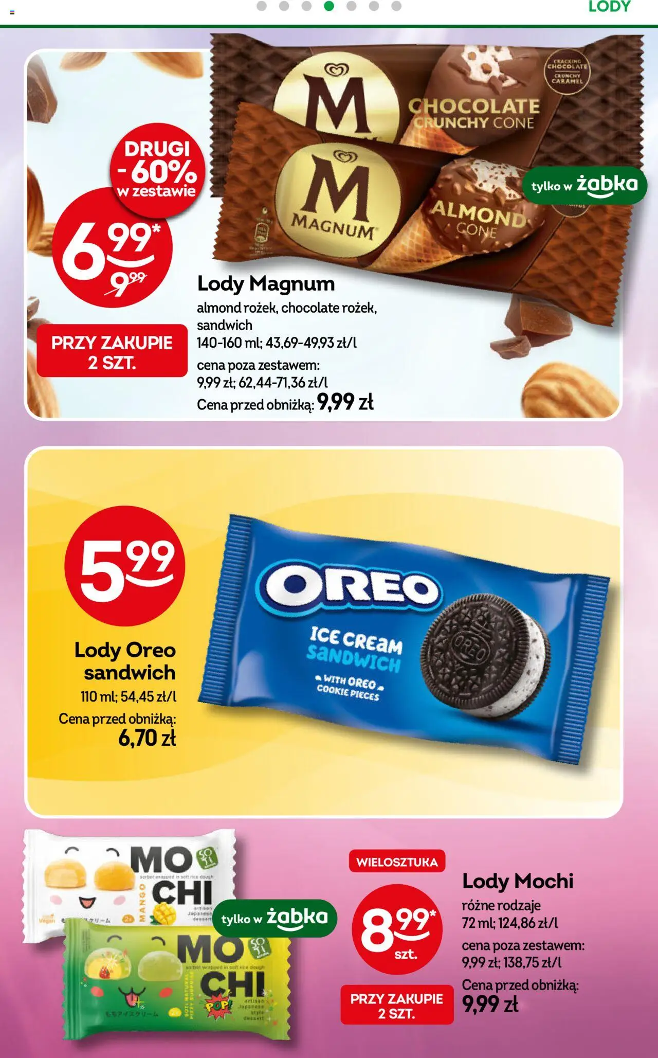 Żabka Gazetka od 18.06.2025 | Strona: 37 | Produkty: Mango, Sandwich, Lody Magnum, Lody
