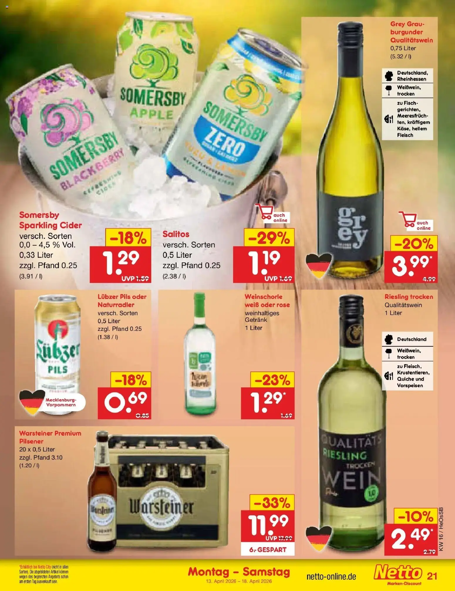 Netto Marken-Discount Prospekt Kröpelin	 – gültig ab 13.04.2026 | Seite: 27 | Produkte: Apple, Warsteiner, Fleisch, Lubzer