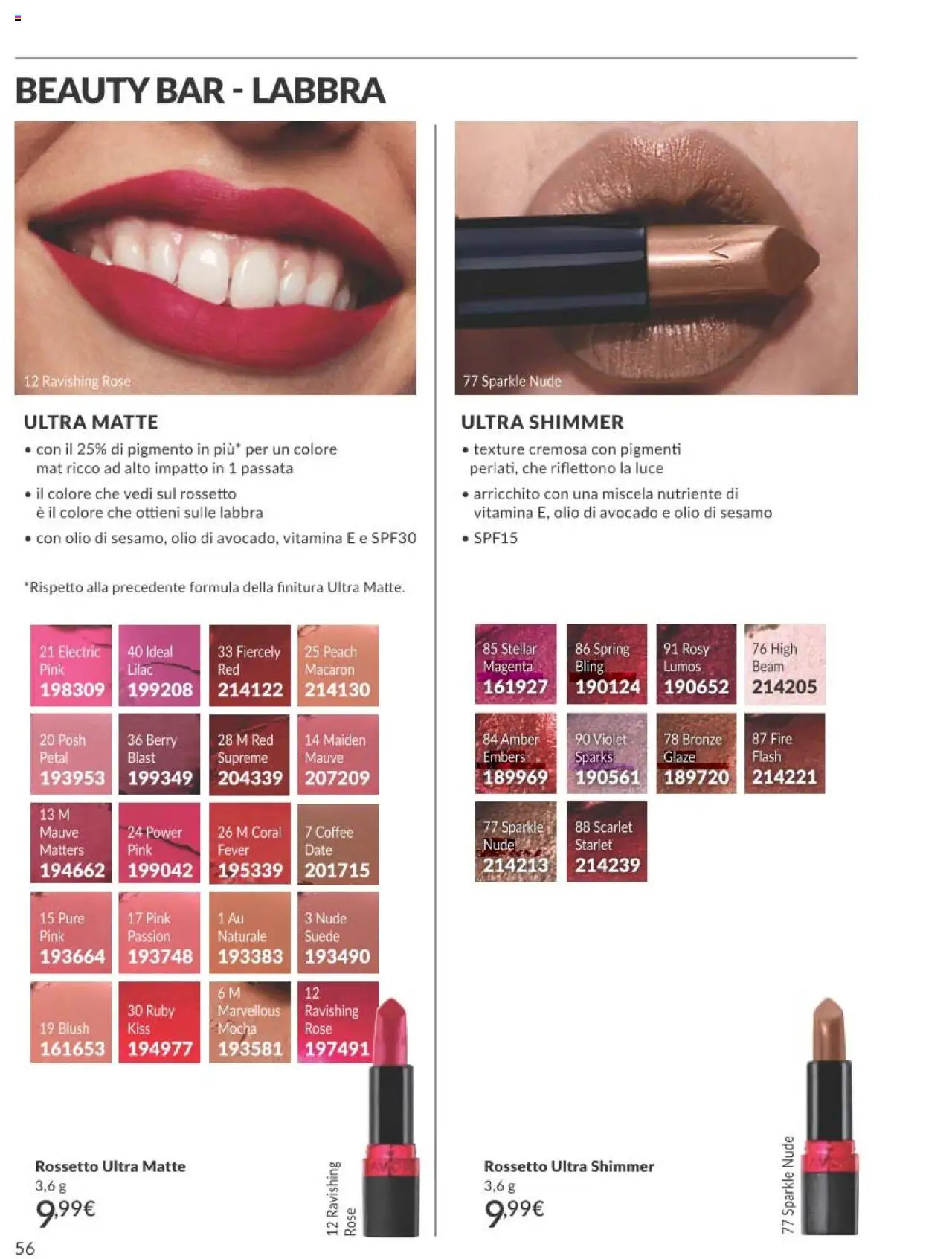 Volantino Avon del 01.09.2025 | Pagina: 56 | Prodotti: Rossetto, Avocado, Olio, Blush