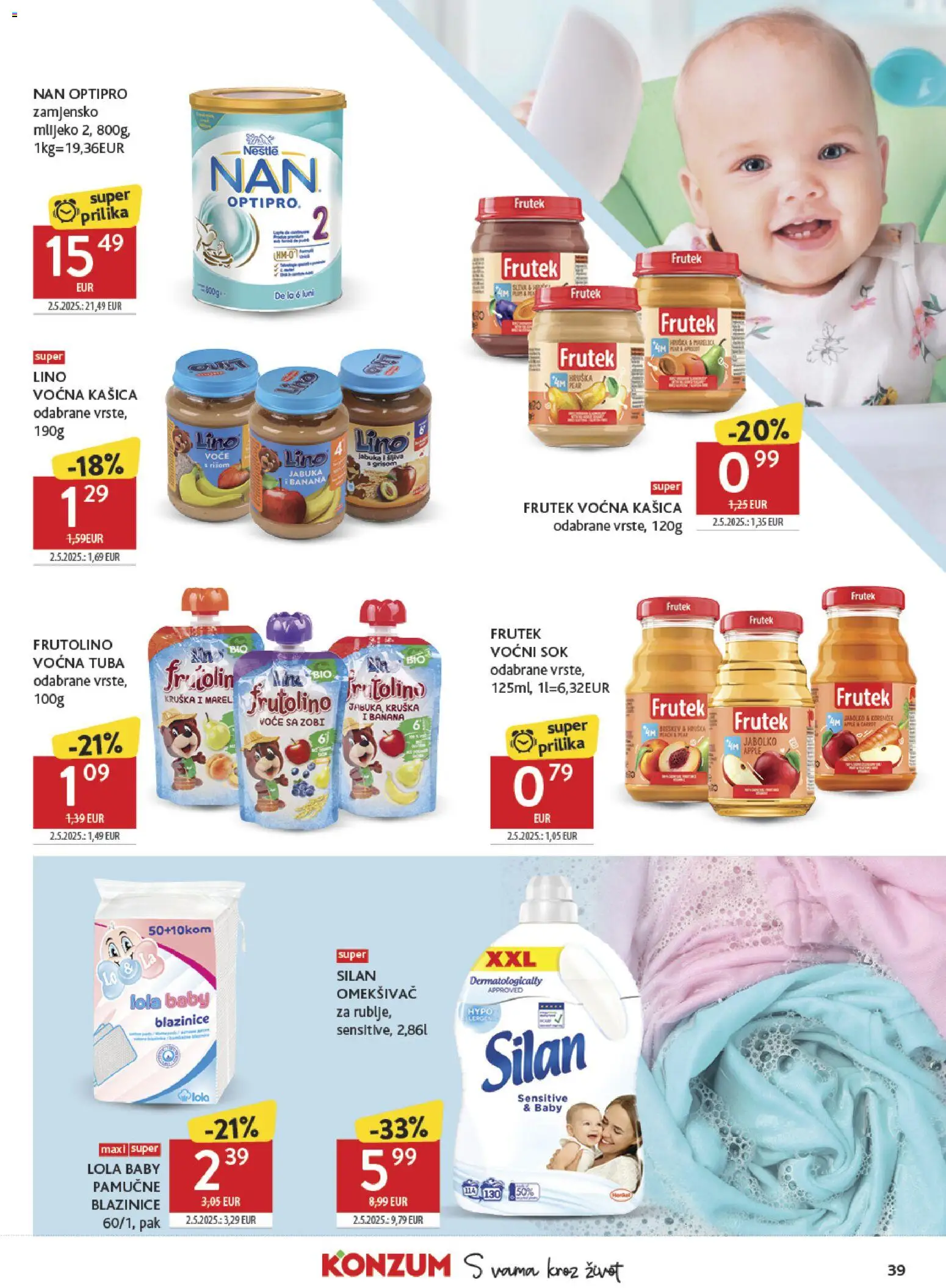 Konzum katalog | vrijedi od 18.02.2026 | Stranica: 39 | Proizvodi: Mlijeko, Omekšivač, Voće, Jabuka