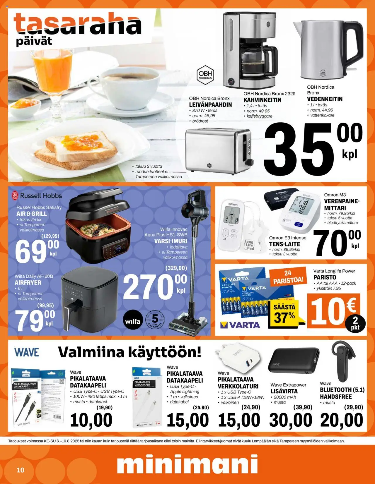  | Sivu: 10 | Tuotteet: USB, Kahvinkeitin, Vedenkeitin, Leivänpaahdin