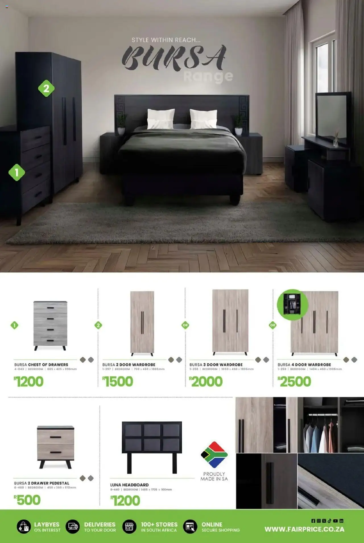 New Fair Price catalogue – valid from 01.10.2025 | Page: 13 | Products: Pedestal, Headboard, Wardrobe, Chest of drawers