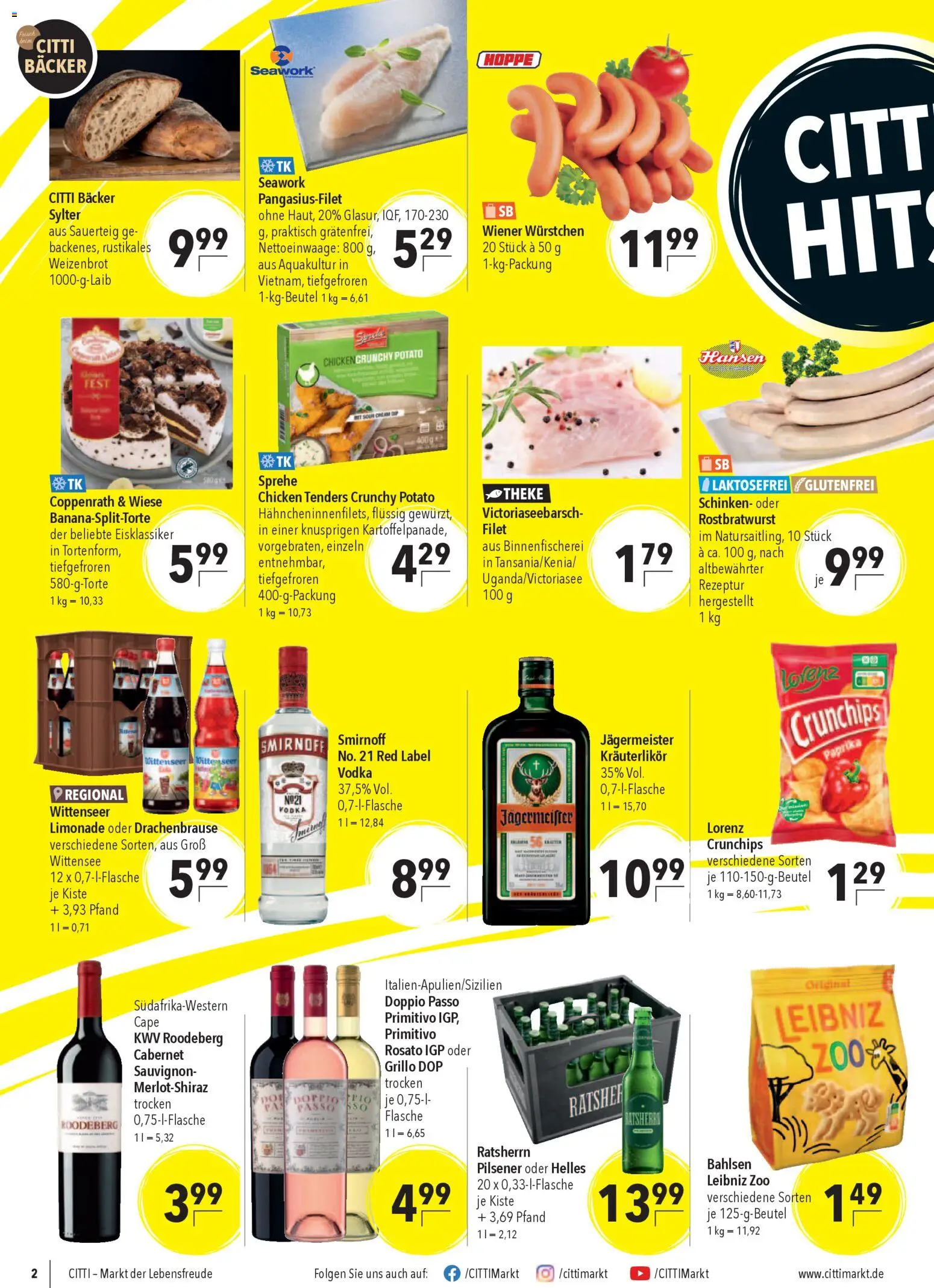 CITTI Markt Prospekt 	 – gültig ab 04.03.2026 | Seite: 2 | Produkte: Wiener wurstchen, Jägermeister, Doppio Passo, Smirnoff