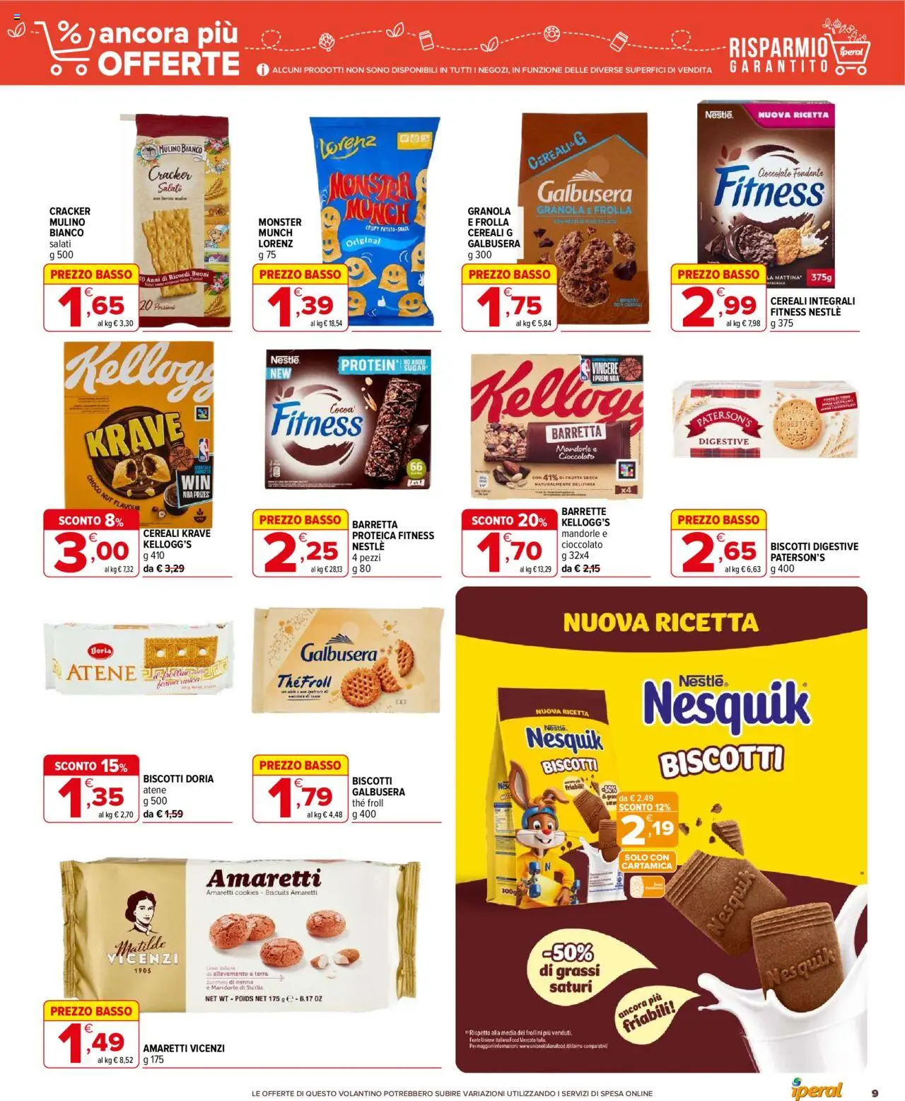 Volantino Iperal del 15.10.2025 | Pagina: 9 | Prodotti: Cioccolato, Zucchero, Barretta, Frollini