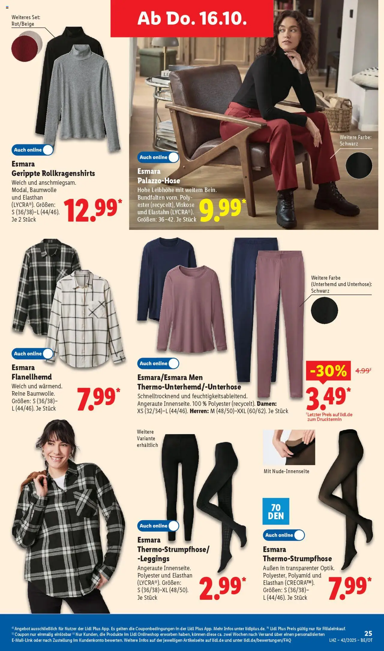 Lidl Prospekt Zossen – gültig ab 13.10.2025 | Seite: 41 | Produkte: Unterhemd, Leggings
