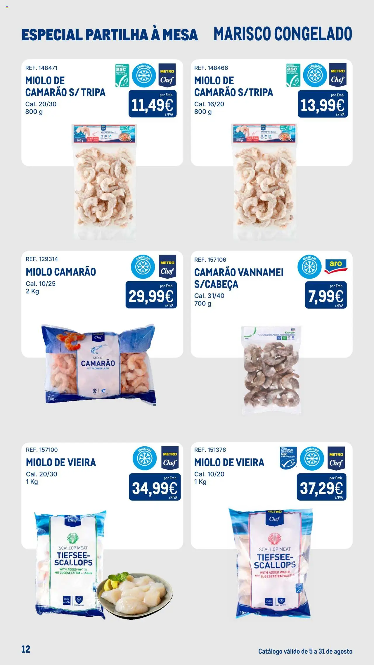 Makro - Especial Partilha à Mesa │ válido de 05.08.2025 | Página: 12 | Produtos: Camarão, Mesa