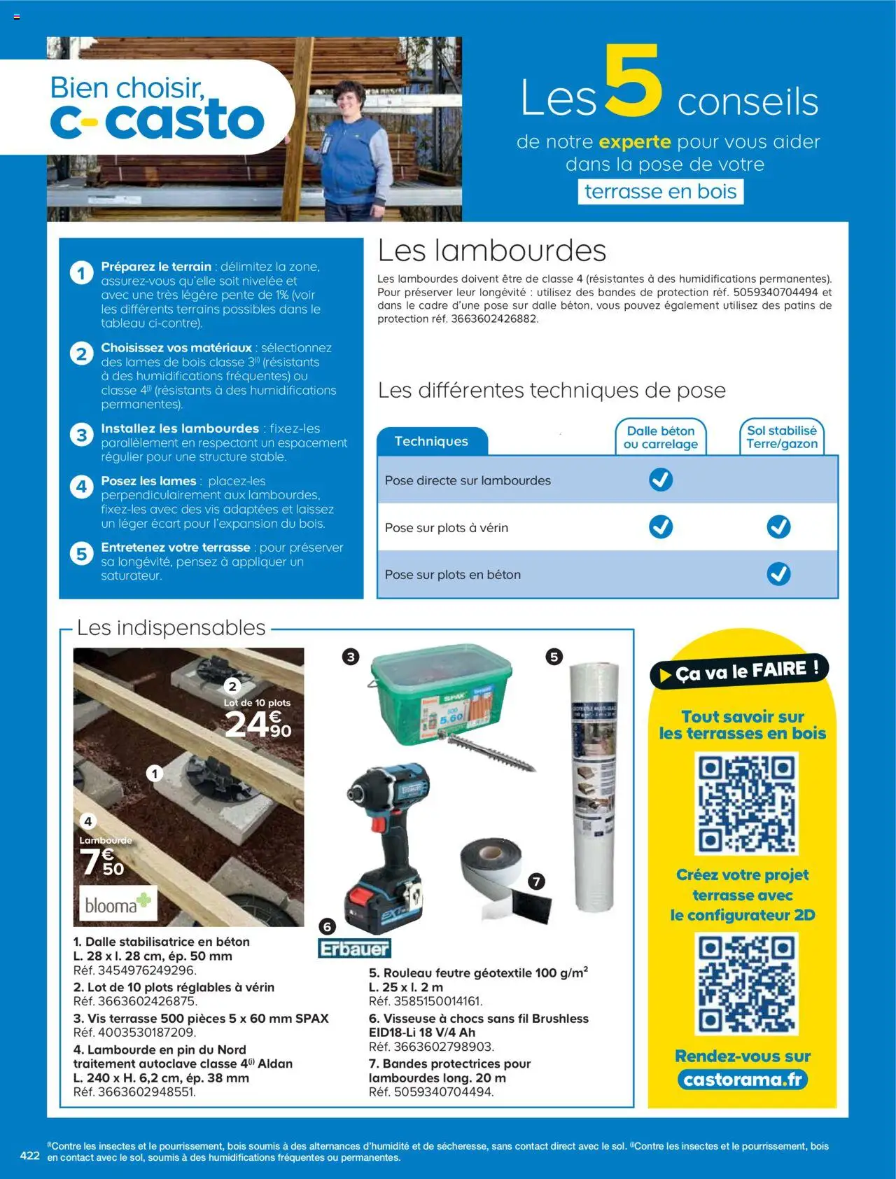 {H1} | Page: 422 | Produits: Rouleau, Plots, Géotextile, Cadre