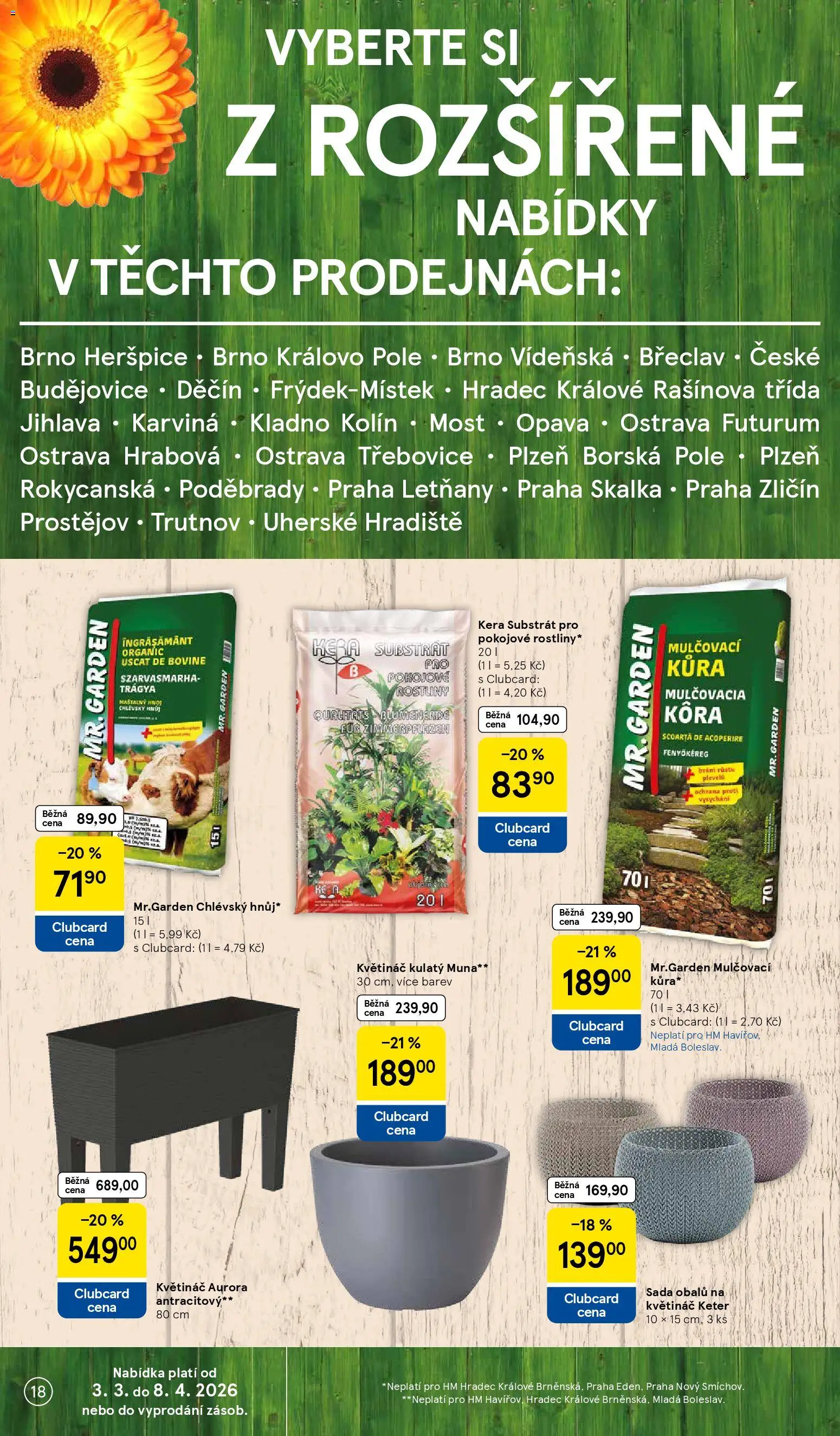 Tesco katalog od 03.03.2026 | Strana: 18 | Produkty: Mošt, Hera, Substrát, Květináč