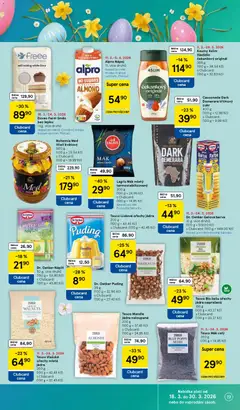 Náhled letáku Tesco Lískové ořechy jádra, Lískové ořechy jádra 200 g od 18.03.2026 | Strana: 19 | Produkty: Kešu, Puding, Lískové ořechy, Cukr