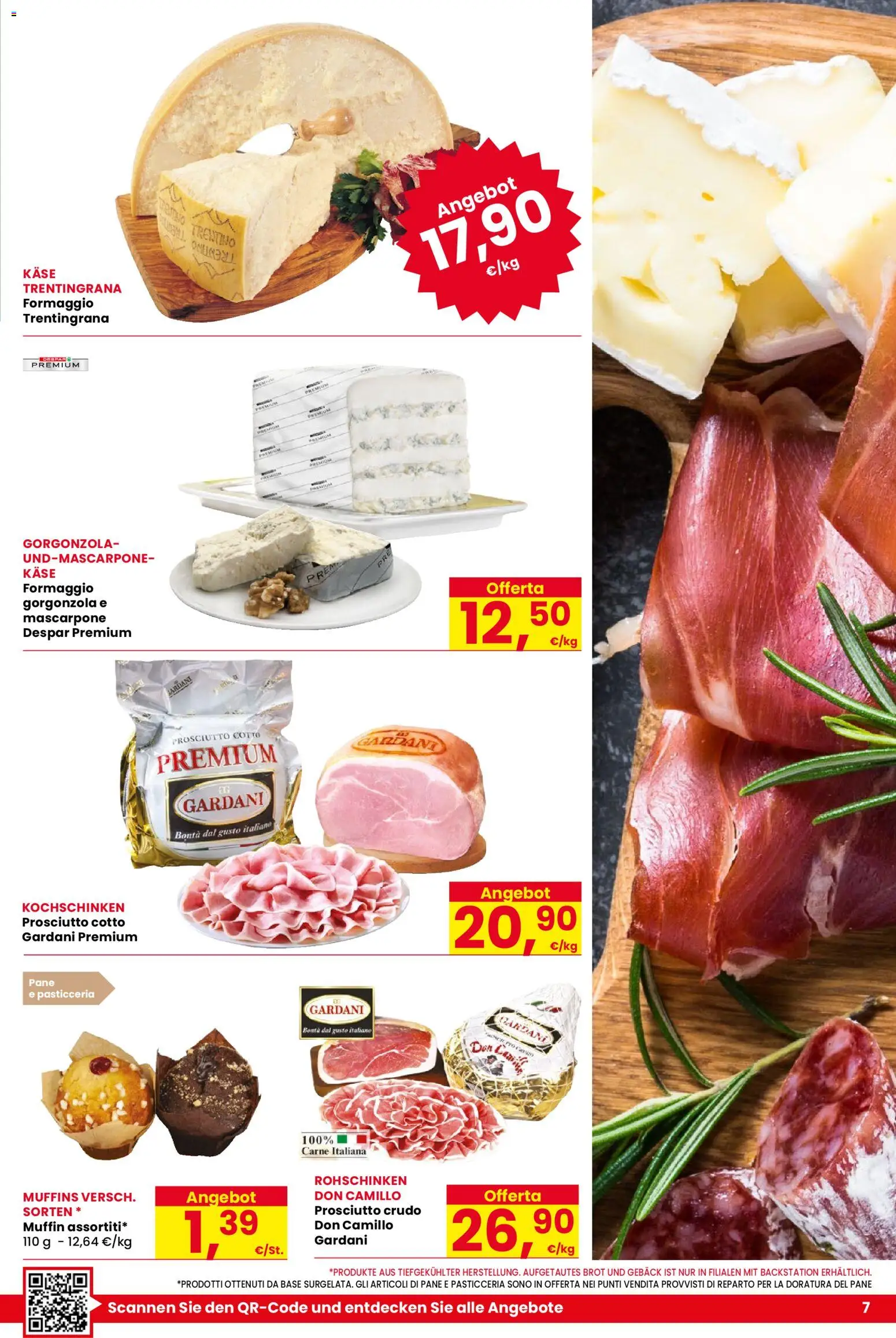 Volantino Despar del 08.01.2026 | Pagina: 7 | Prodotti: Prosciutto Crudo, Prosciutto, Muffin, Mascarpone