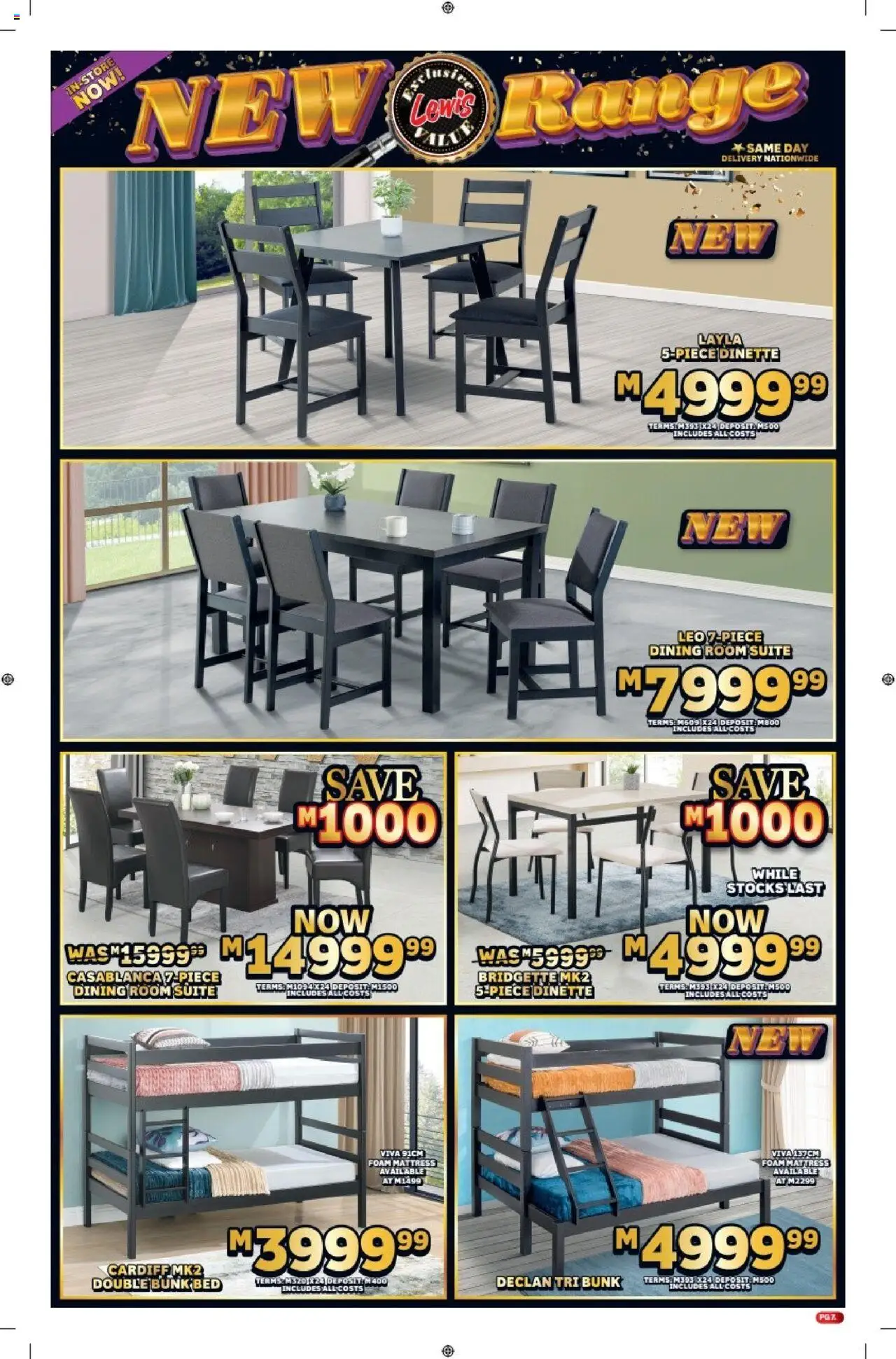 Lewis Stores - Lesotho Brochure │ valid from 11.08.2025 | Page: 7 | Products: Mattress, Dining room suite, Double bunk, Foam