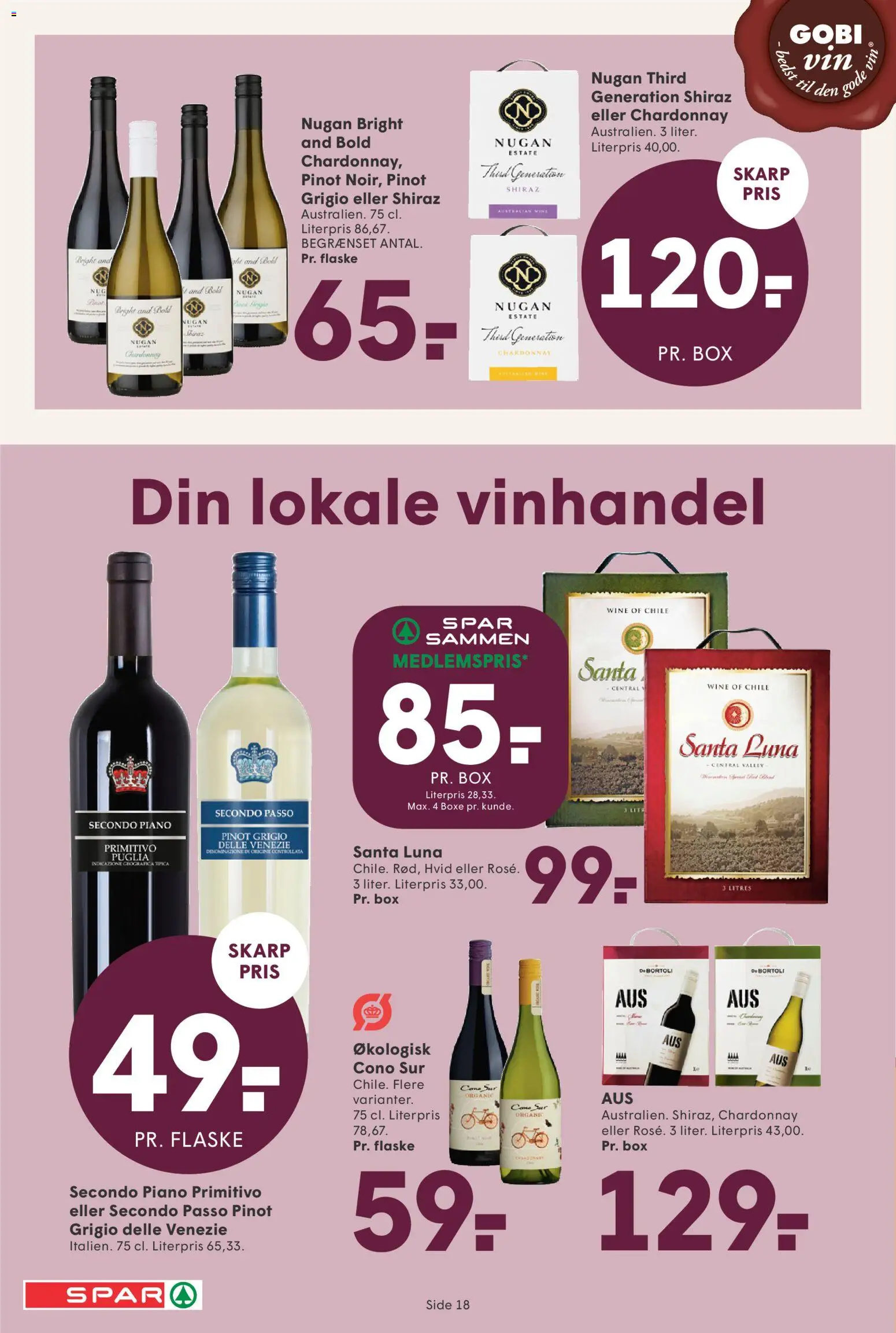 Spar tilbudsavis – gyldig fra 23.01.2026 | Side: 18 | Produkter: Vin