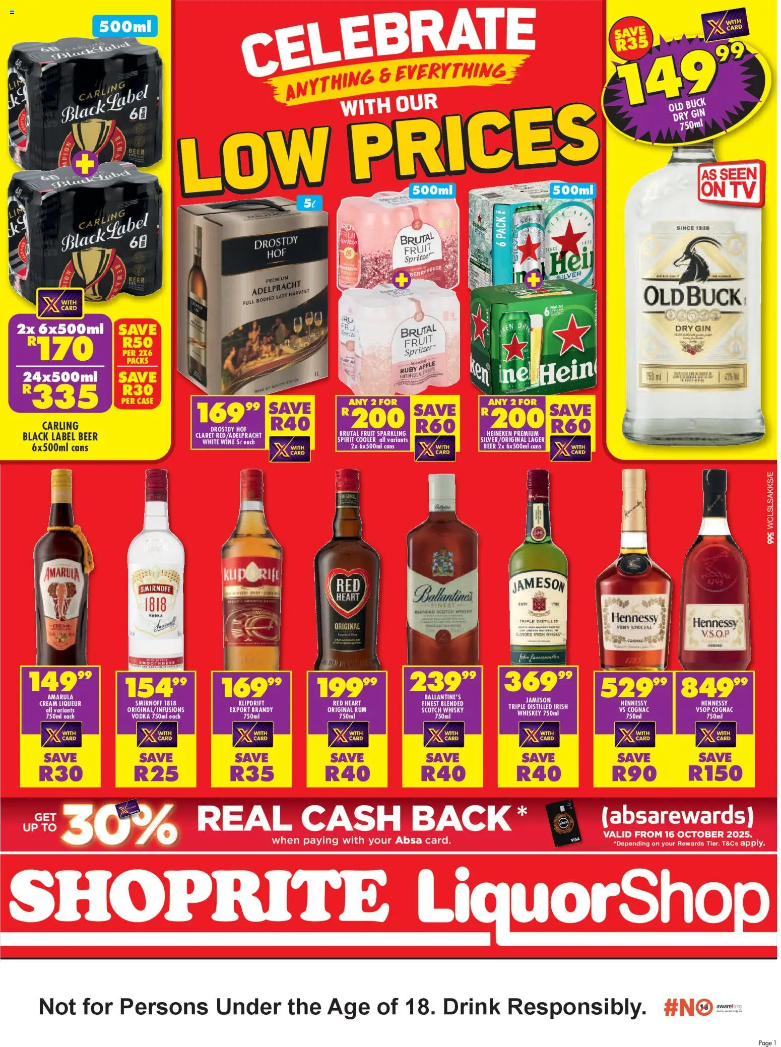 New Shoprite catalogue – valid from 24.10.2025 | Page: 1 | Products: TV, Beer, Gin, Ensalada de quino