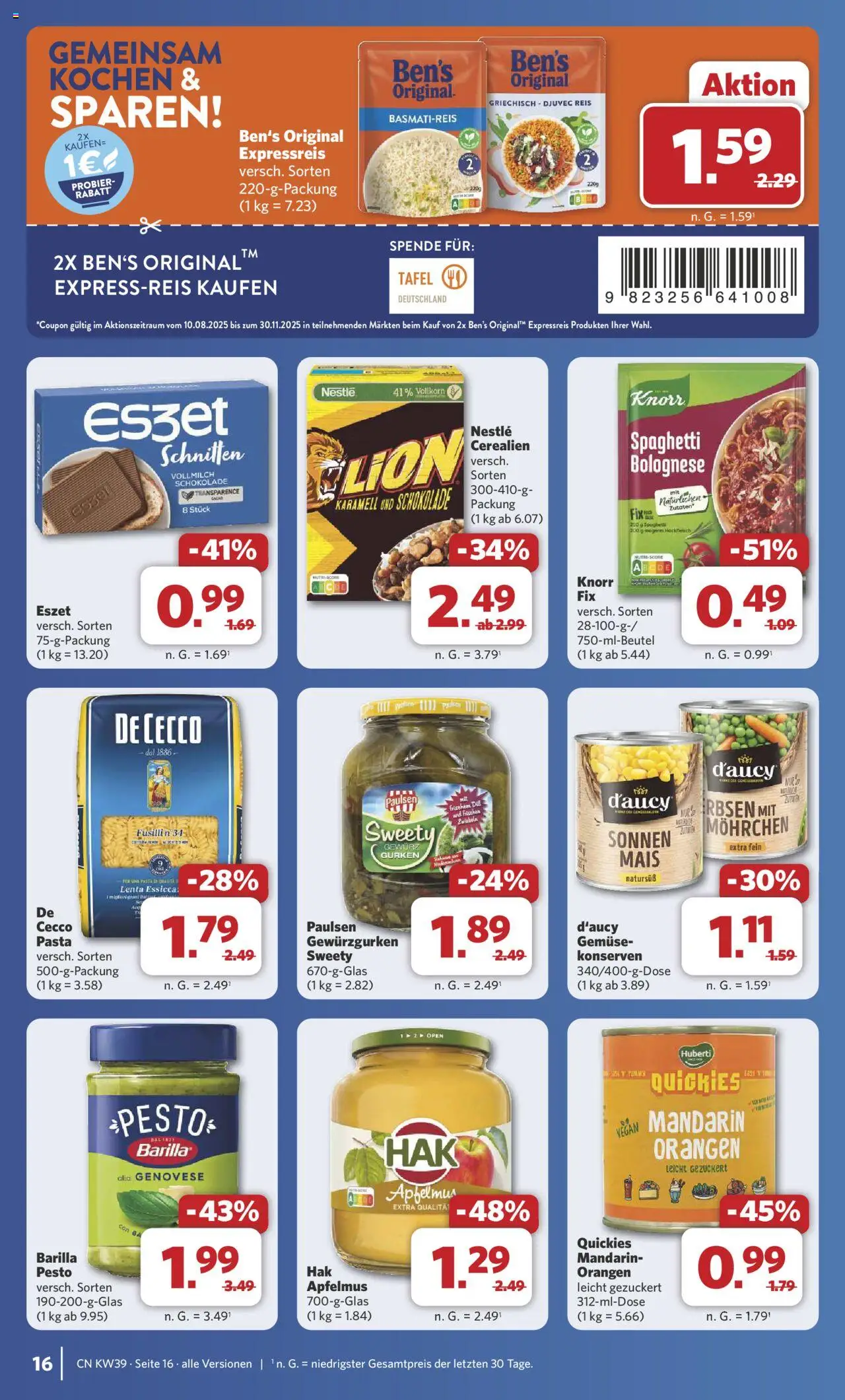 Combi Prospekt 	 – gültig ab 22.09.2025 | Seite: 20 | Produkte: Basmatireis, Knorr, Pasta, Gurken
