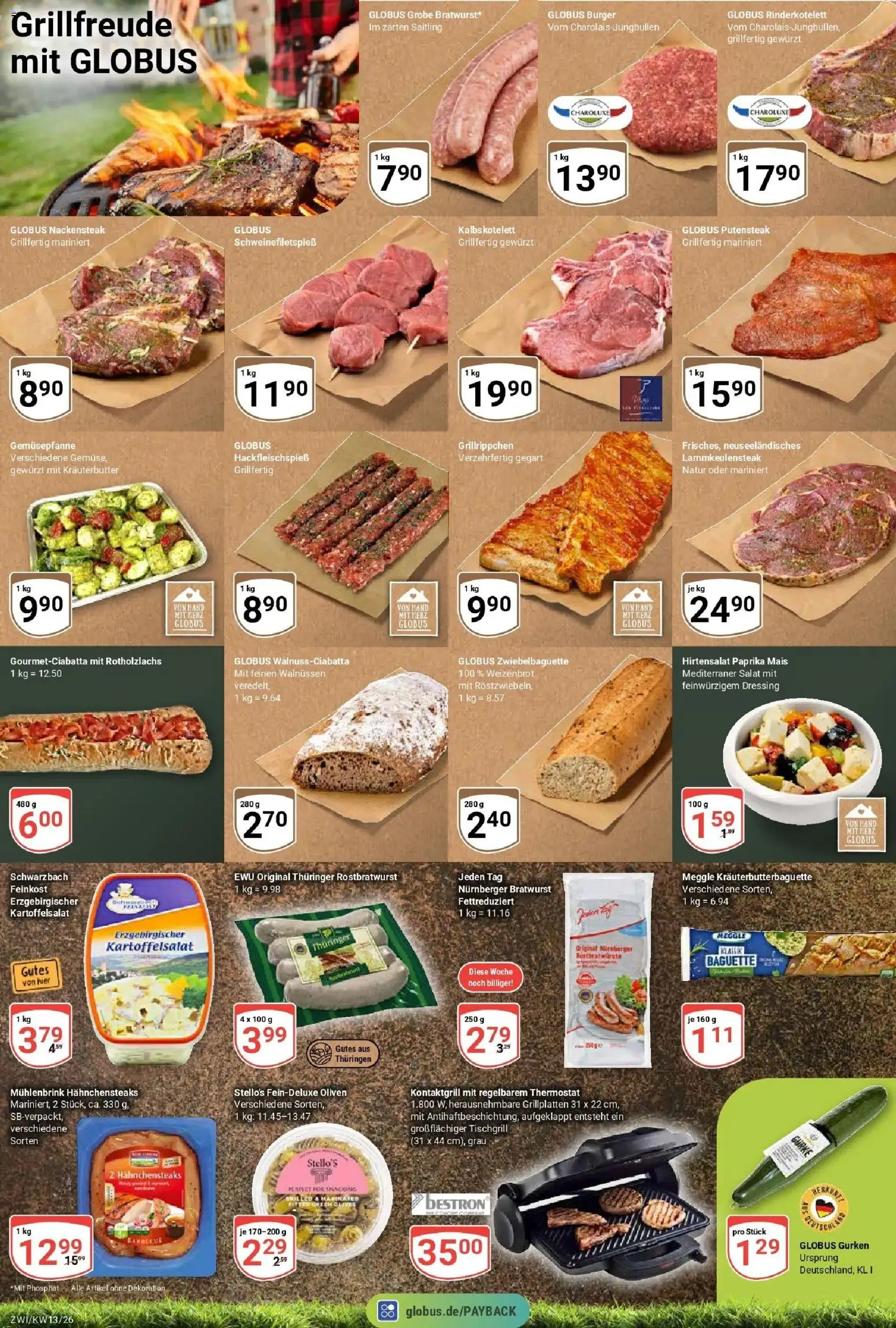 Globus prospekt Zwickau	 – gültig ab 23.03.2026 | Seite: 14 | Produkte: Dressing, Baguette, Paprika, Gurken