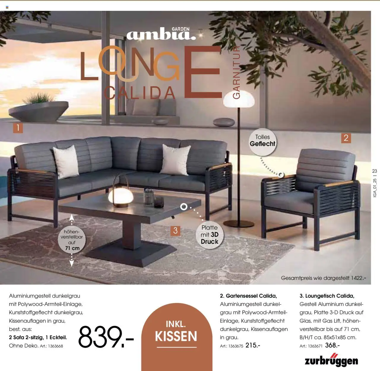 Zurbrüggen Garten Trends 2025 - gültig ab dem 18.02.2025 | Seite: 23 | Produkte: Kissen, Sofa