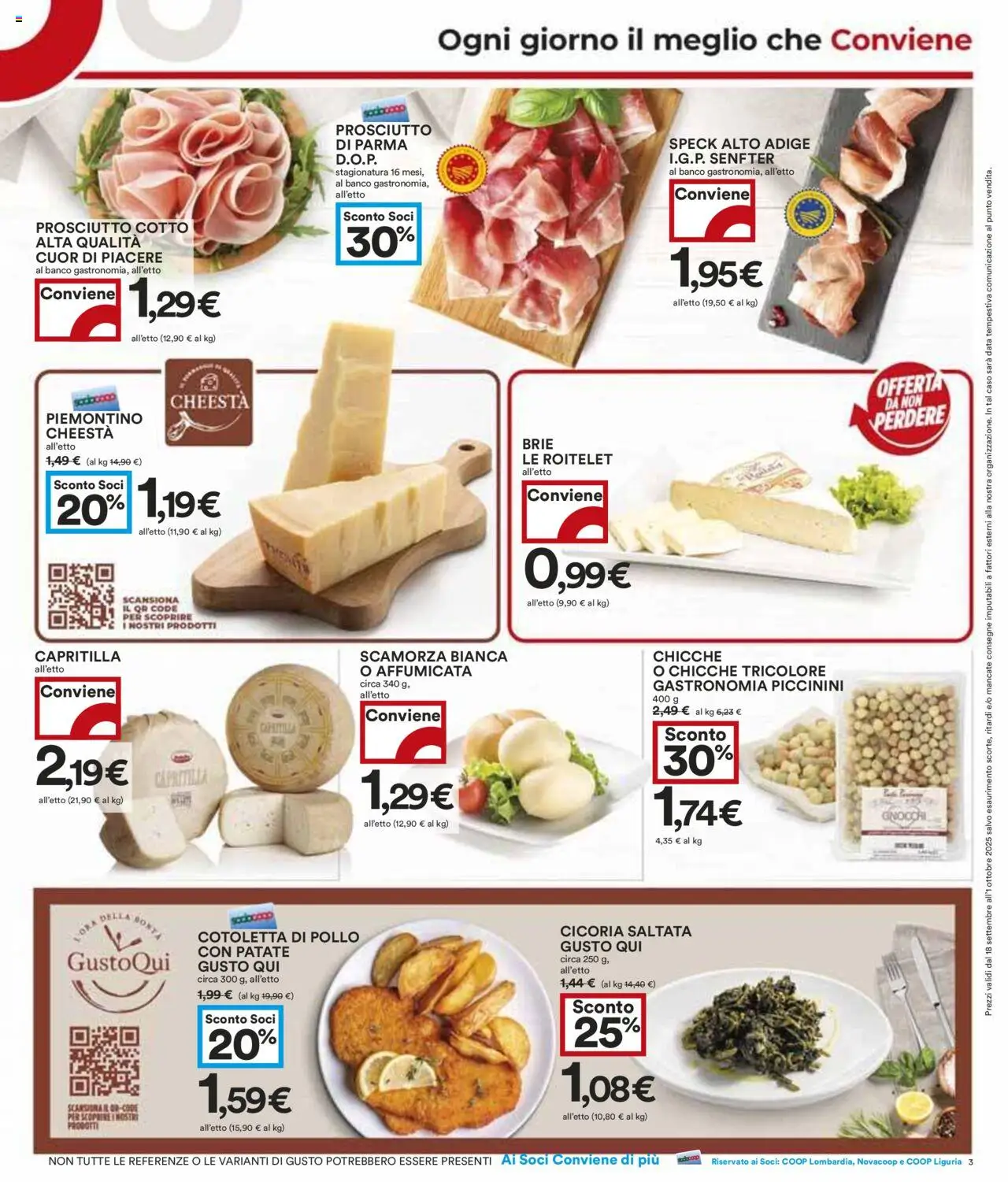 Volantino COOP del 18.09.2025 | Pagina: 3 | Prodotti: Speck, Prosciutto di Parma, Patate, Gnocchi