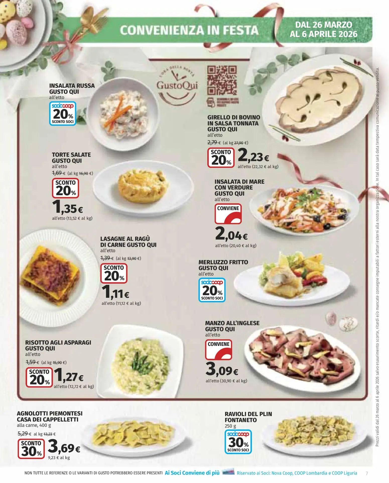 Volantino COOP del 26.03.2026 | Pagina: 7 | Prodotti: Bovino, Ragú, Ravioli, Asparagi