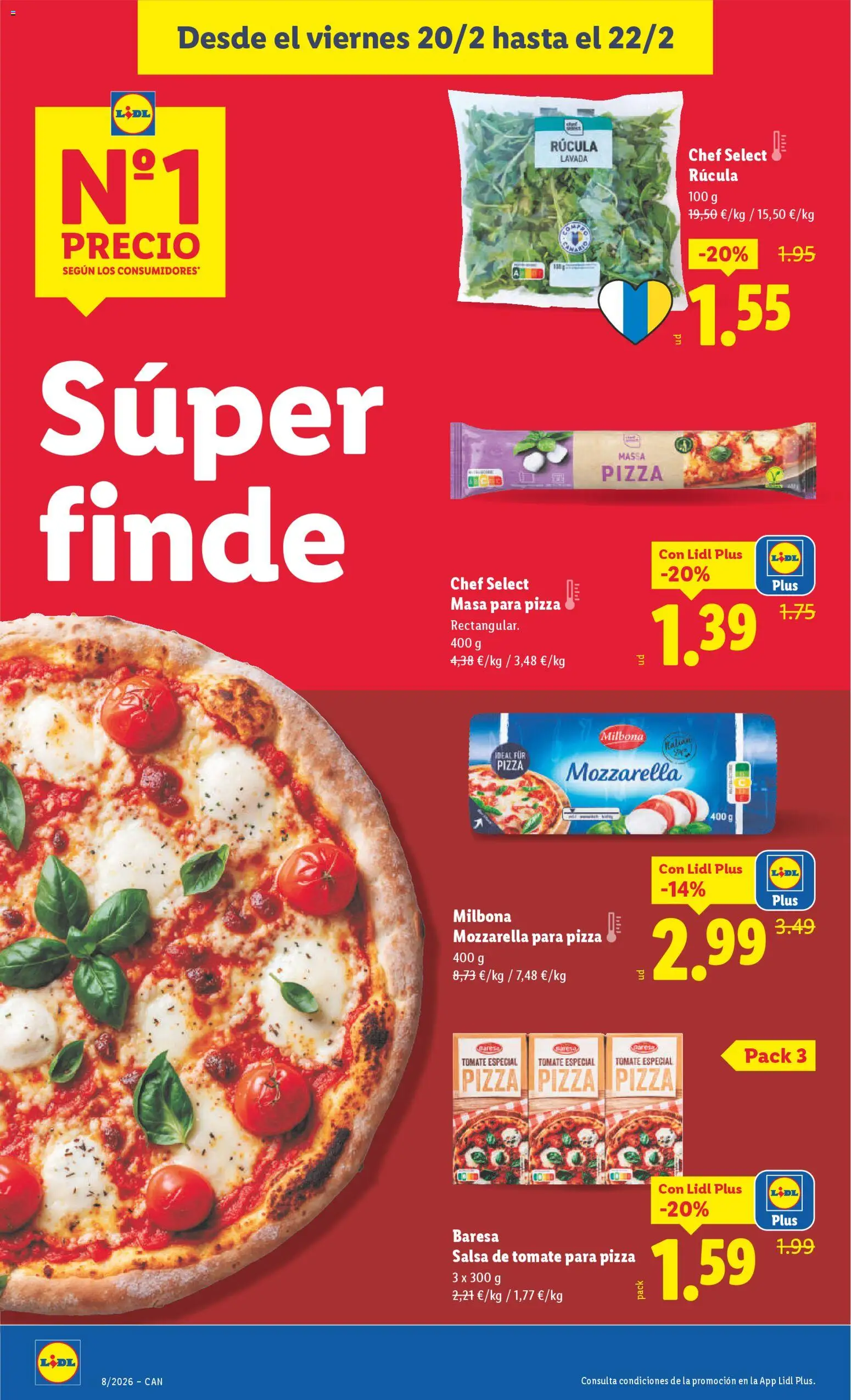 Lidl - Canarias  │ válido desde el 16.02.2026 | Página: 38 | Productos: Pizza, Salsa de tomate