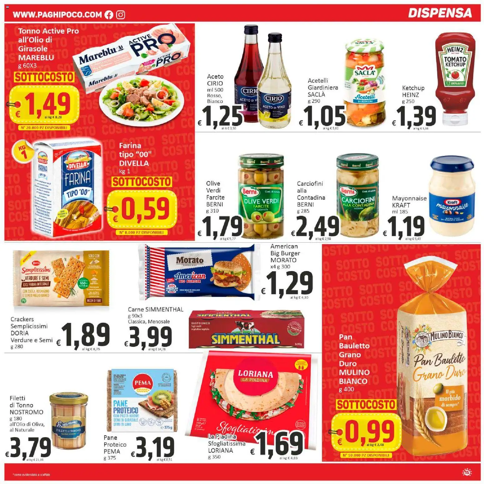 Volantino Paghi Poco del 30.01.2026 | Pagina: 15 | Prodotti: Rosmarino, Pane, Vino, Pasta