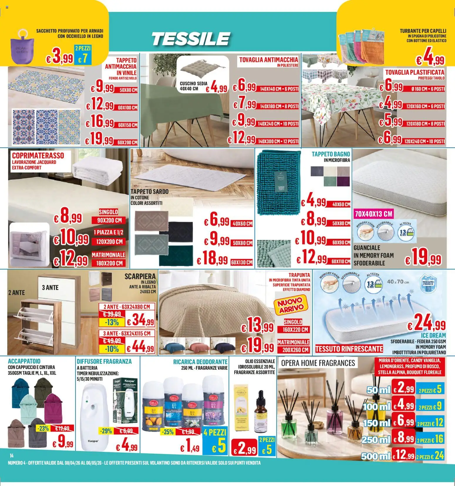 Volantino Satur del 08.04.2026 | Pagina: 14 | Prodotti: Cintura, Tavolo, Sedia, Tappeto