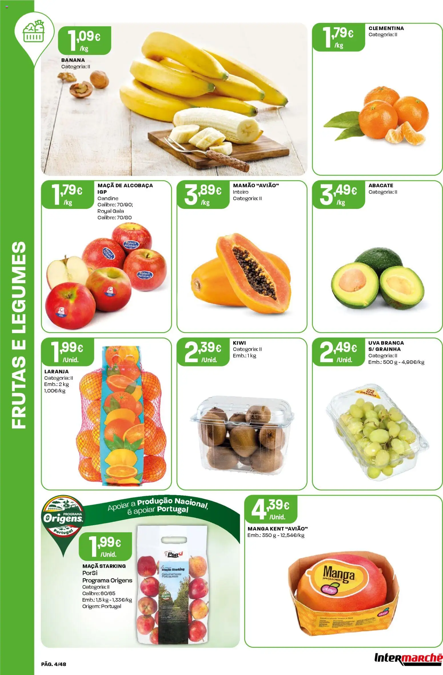 Intermarché folheto │ válido de 19.03.2026 | Página: 4 | Produtos: Banana, Abacate, Maçãs, Kiwi