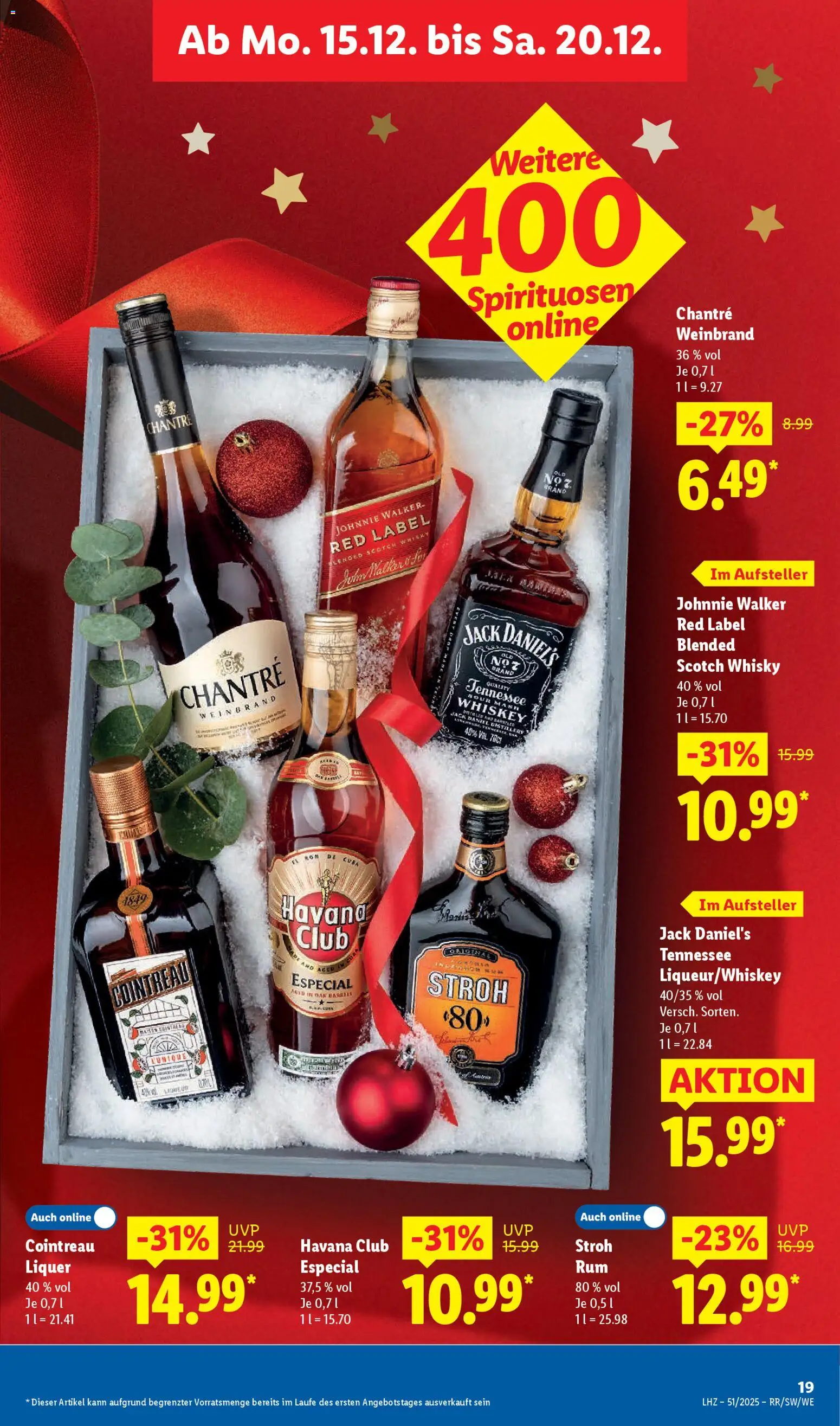 Lidl Prospekt Bestwig – gültig ab 15.12.2025 | Seite: 31 | Produkte: Havana club, Jack Daniel's, Chantré, Johnnie walker