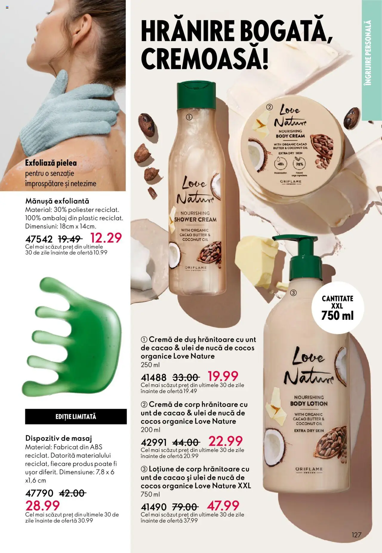 Noul catalog Oriflame – valabil de la 01.10.2025 | Pagină: 127 | Produse: Duș, Unt, Ulei, Cremă de corp