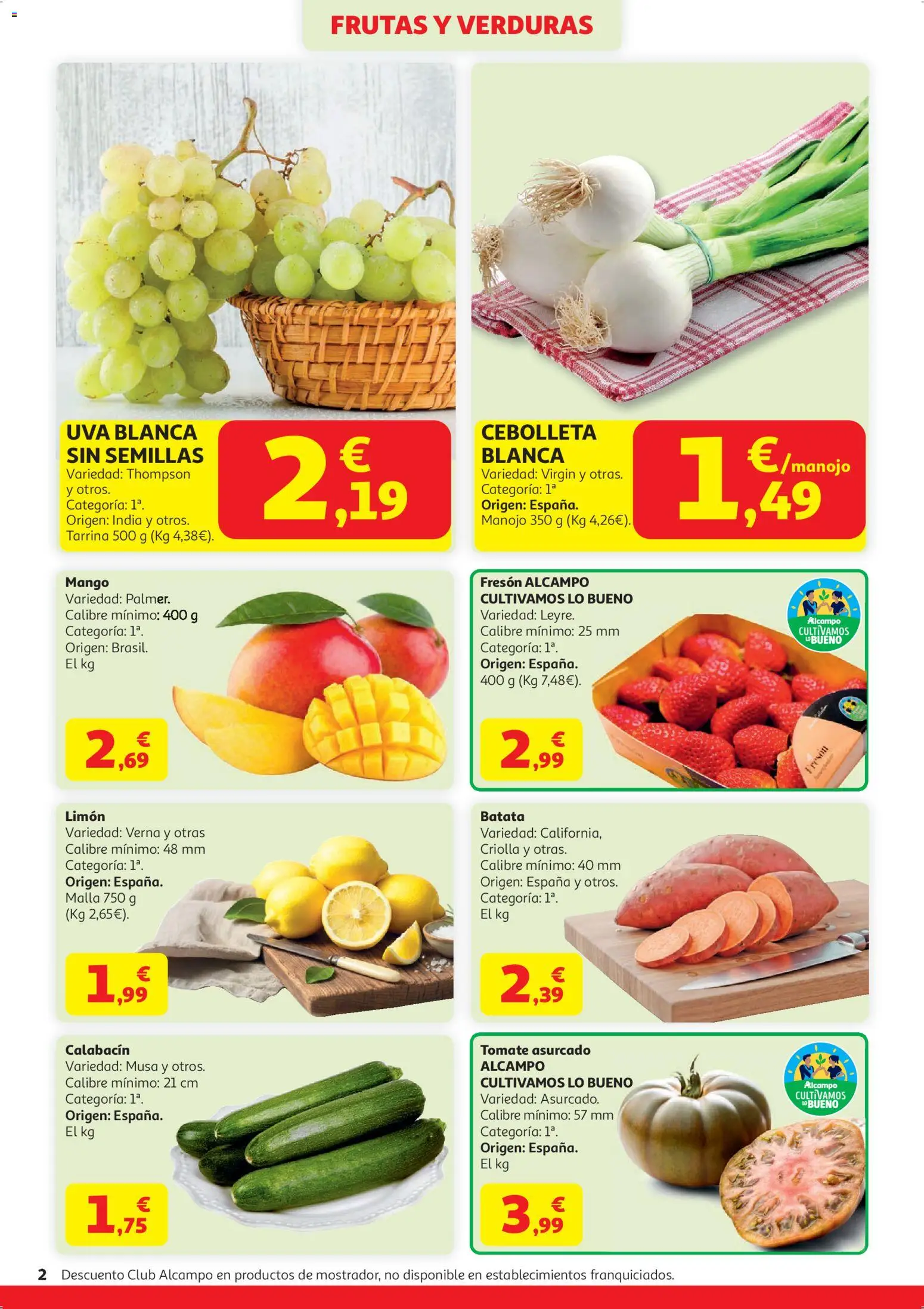 Alcampo  HG General Cat │ válido desde el 07.04.2026 | Página: 2 | Productos: Calabacín, Ρούτερ