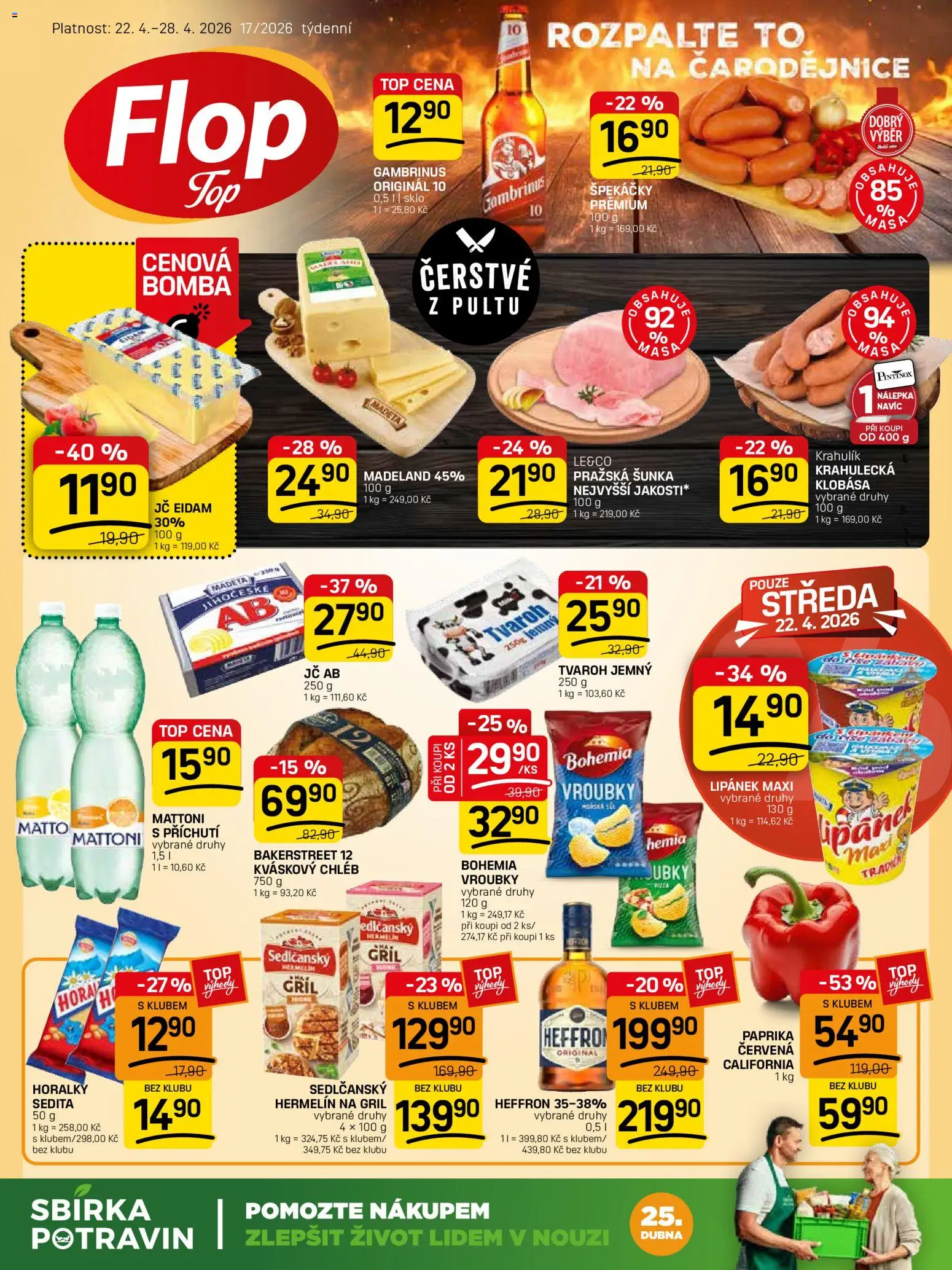 Flop leták - FlopTop od 22.04.2026 | Strana: 1 | Produkty: Lipánek, Šunka, Heffron, Eidam