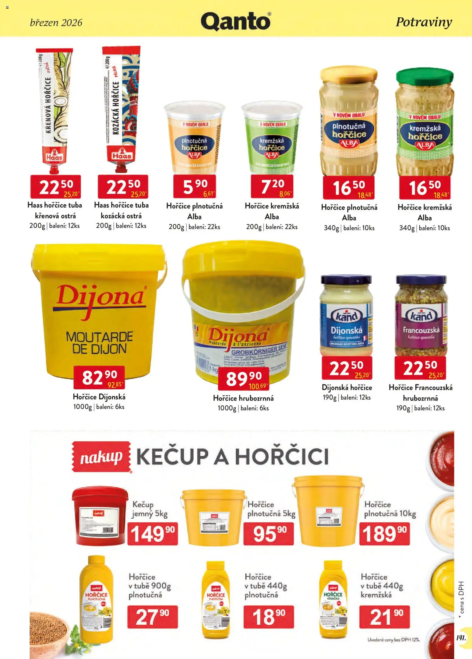 Astur & Qanto leták - Velkoobchod 03/2026 od 01.03.2026 | Strana: 141 | Produkty: Tuba, Hořčice, Potraviny, Dijonská hořčice