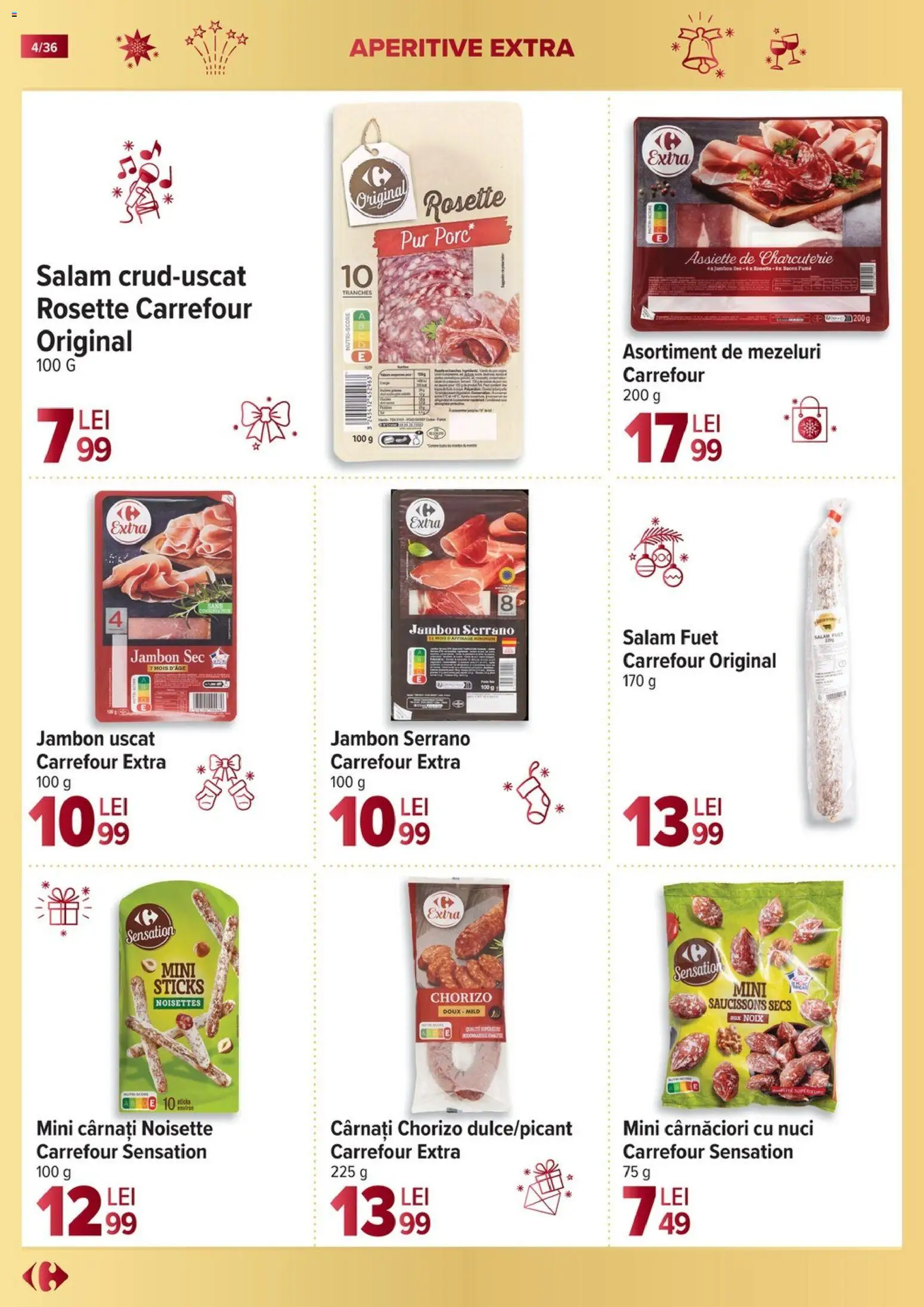 Noul catalog Carrefour – valabil de la 19.11.2025 | Pagină: 4 | Produse: Salam, Nuci, Cârnați