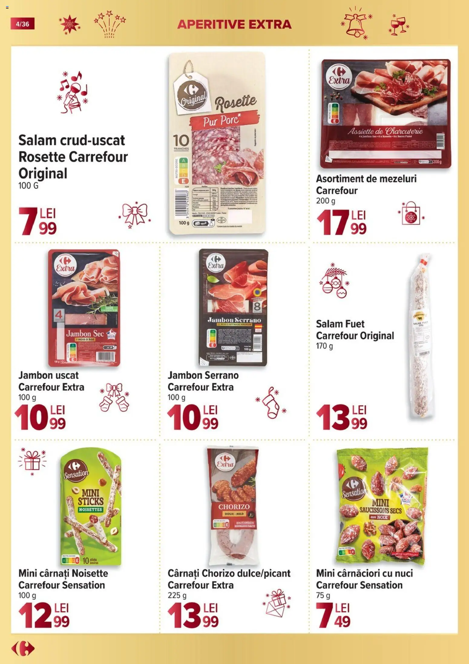 Noul catalog Carrefour – valabil de la 19.11.2025 | Pagină: 4 | Produse: Salam, Nuci, Cârnați