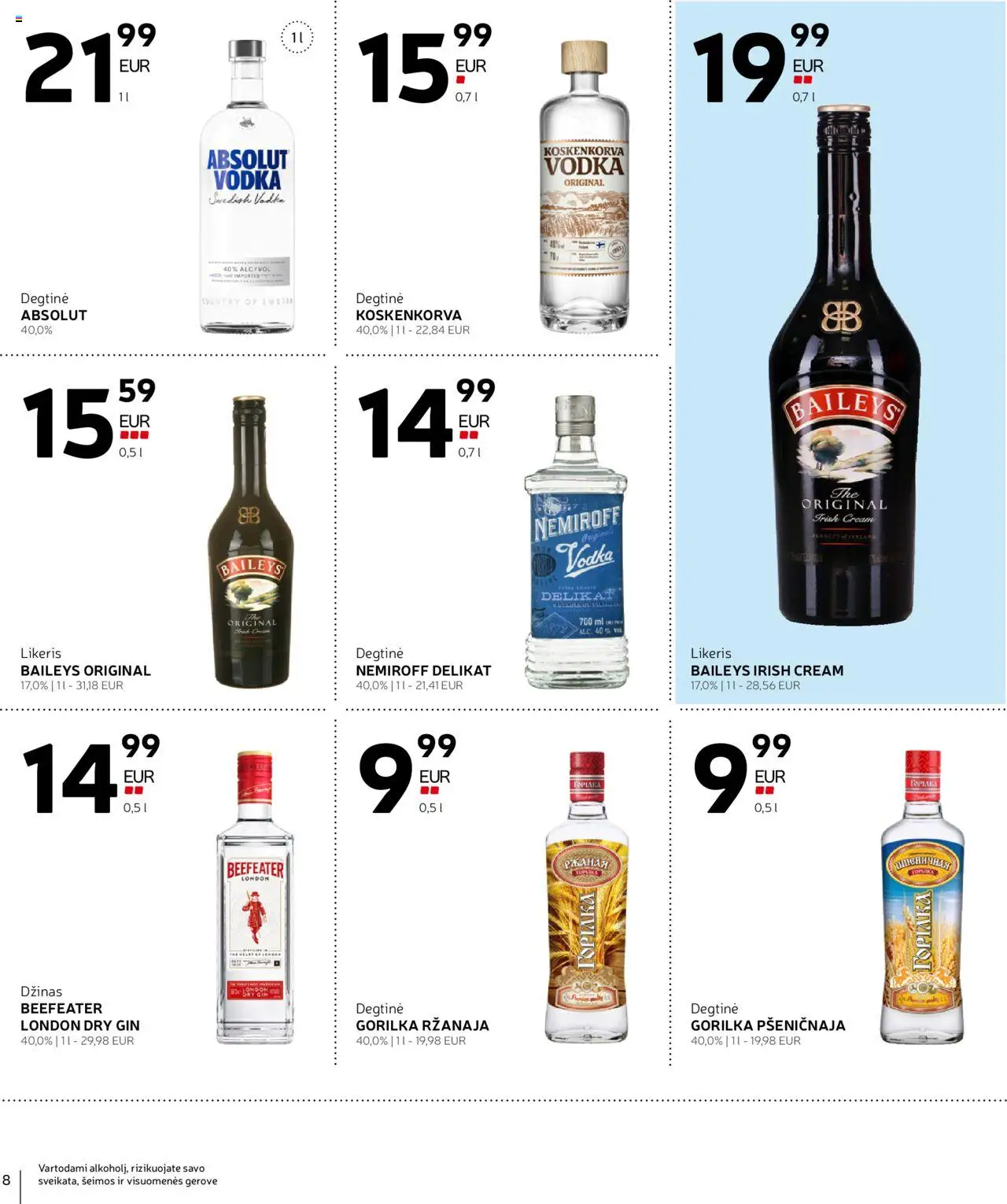 Rimi akcijos nuo 07.10.2025 | Puslapis: 8 | Prekių: Degtinė, Džinas