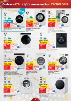 Pré-visualização Auchan - Onde o Natal acontece com a melhor tecnologia válido de 21.11.2025 | Página: 16 | Produtos: Máquina de lavar