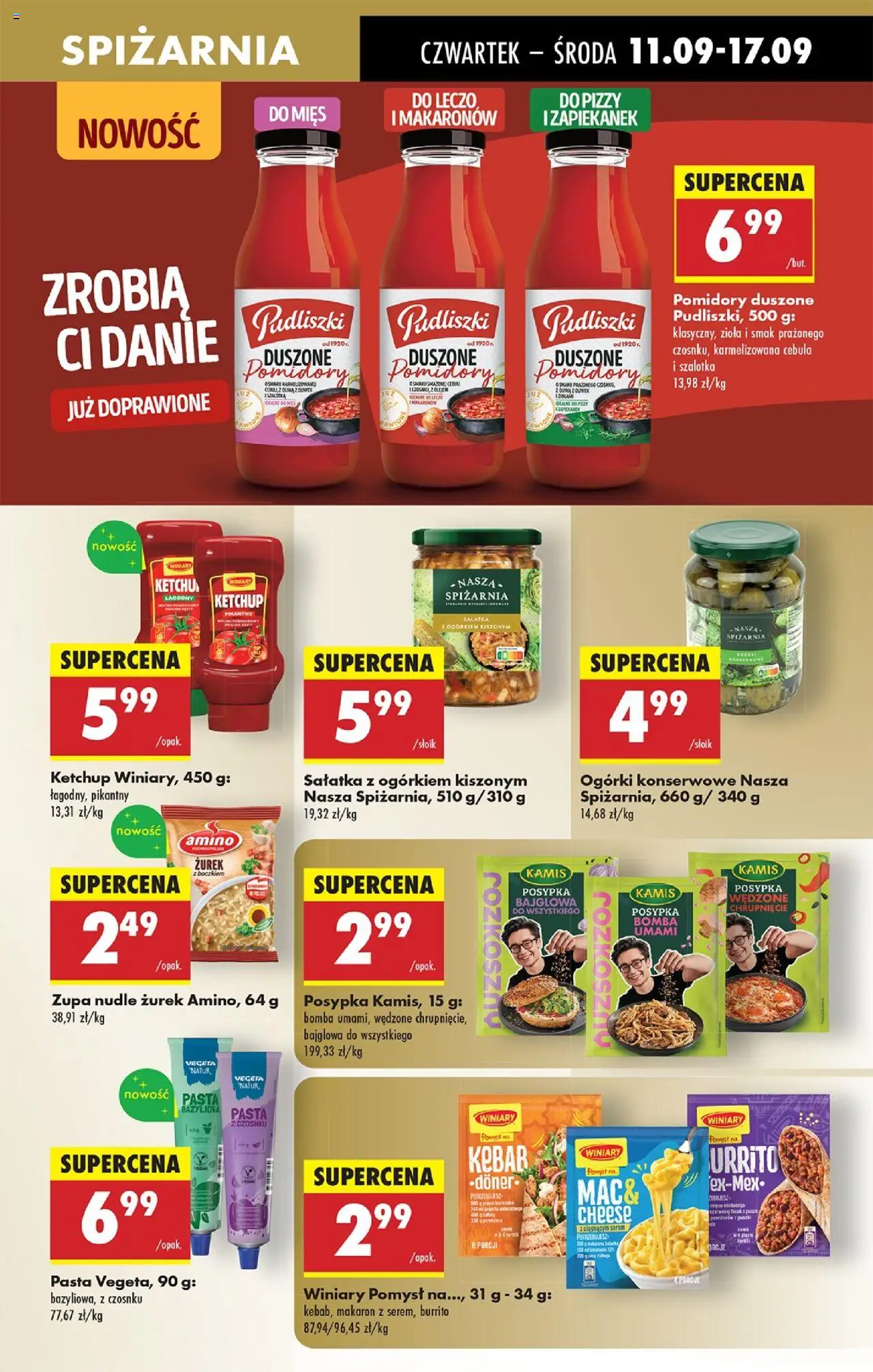 Biedronka gazetka - Oferta w tym tygodniu od 11.09.2025 | Strona: 43 | Produkty: Ketchup, Pomidory, Ogórki, Ogórki konserwowe