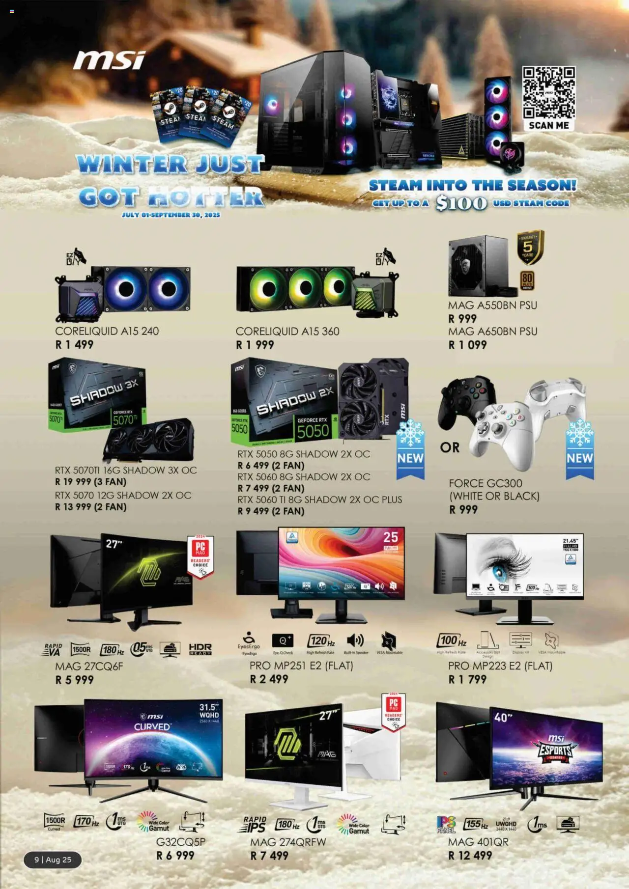 Computer Mania Gaming Catalogue │ valid from 01.08.2025 | Page: 10 | Products: Speaker, Fan, Steak