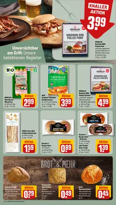 Rewe Prospekt 	 ab 20.04.2026 gültig | Seite: 20 | Produkte: Burger, Brot, Schweinefleisch, Bourbon