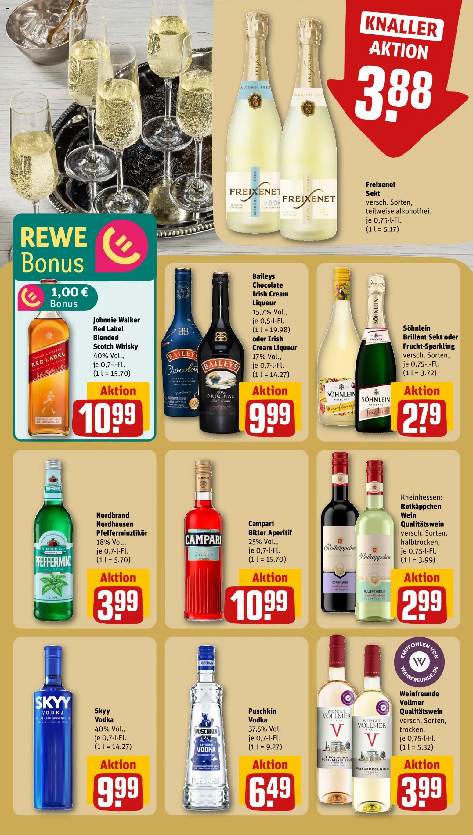 Rewe Prospekt 	 – gültig ab 02.02.2026 | Seite: 25 | Produkte: Whisky, Freixenet, Likör, Vodka