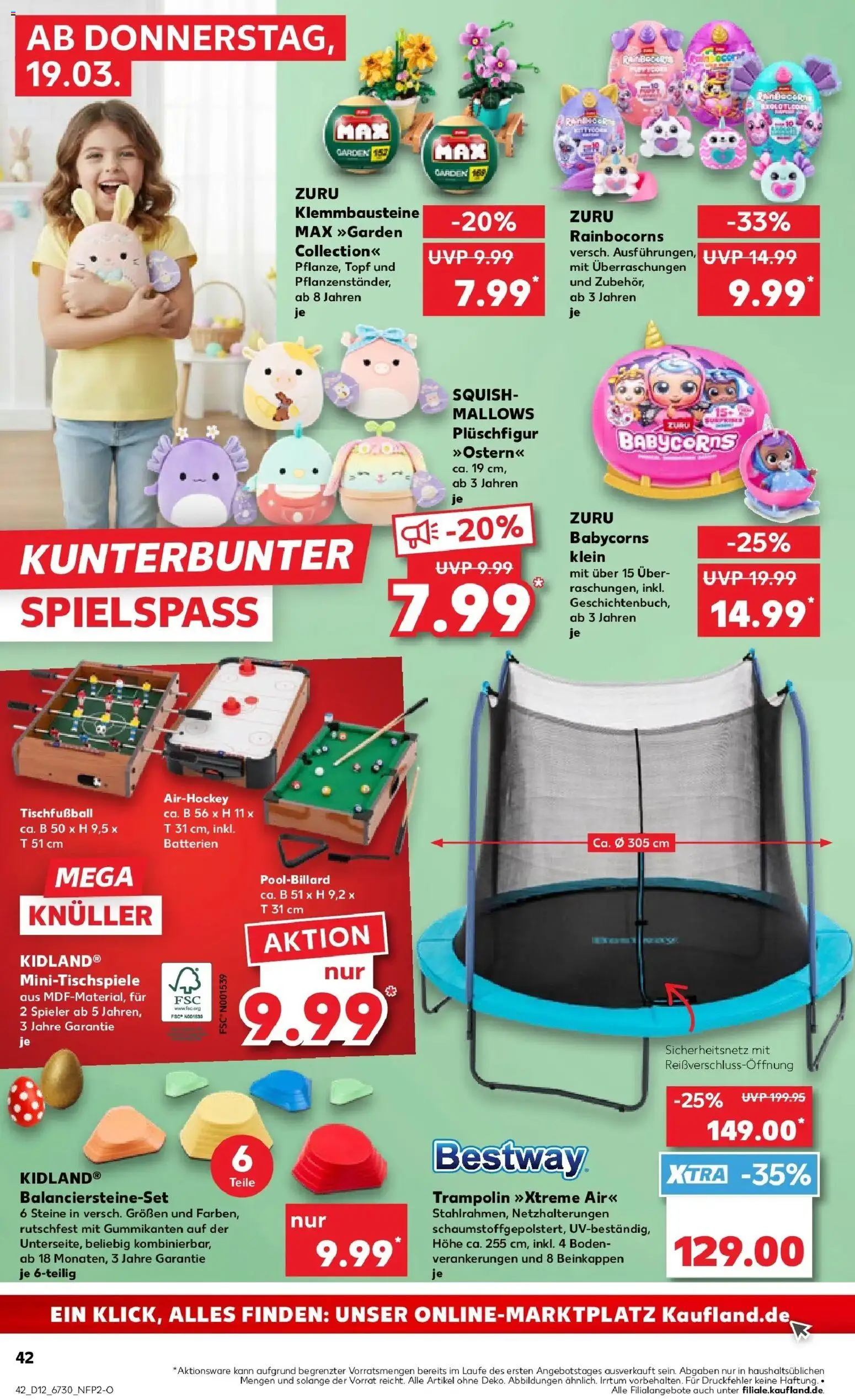 Kaufland Prospekt Rudolstadt	 – gültig ab 19.03.2026 | Seite: 42 | Produkte: Batterien, Trampoline, Football
