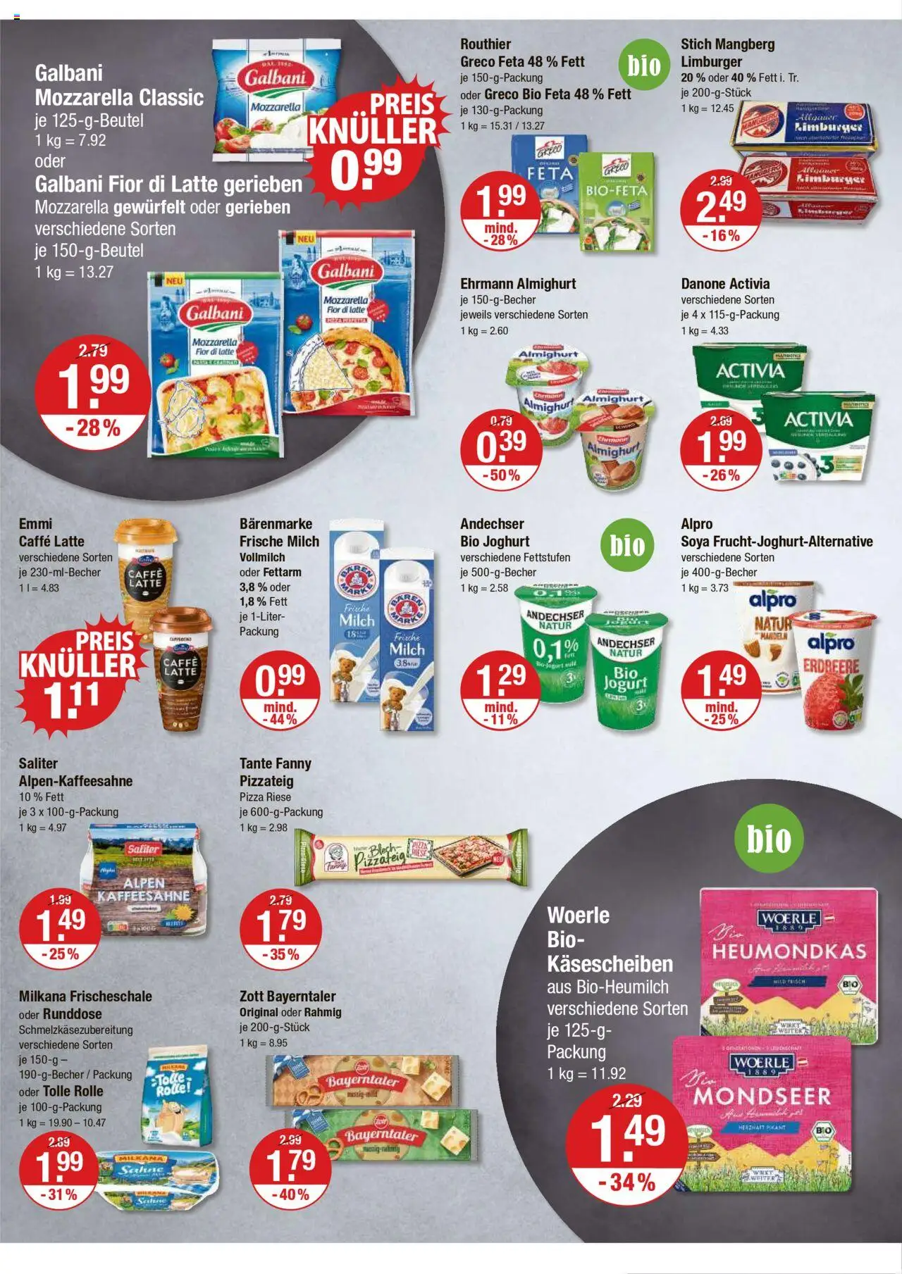 V-Markt - Hallertau/Oberpfalz - gültig ab dem 31.07.2025 | Seite: 6 | Produkte: Ehrmann almighurt, Danone activia, Mozzarella, Pizza