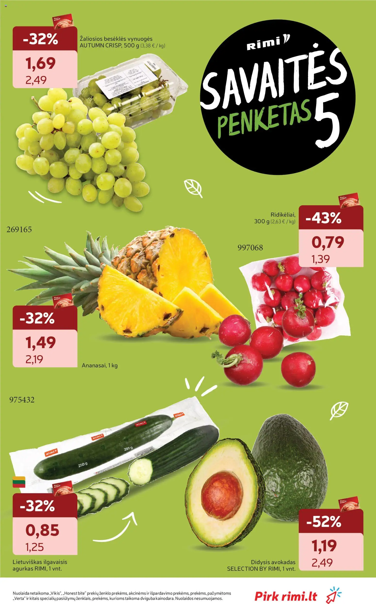 Rimi akcijos nuo 31.03.2026 | Puslapis: 17 | Prekių: Agurkas, Vynuogės
