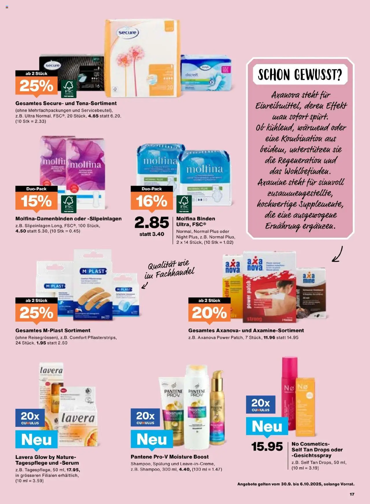Migros Aktionen – gültig ab 30.09.2025 | Seite: 17 | Produkte: Serum, Gesichtsspray, Spülung